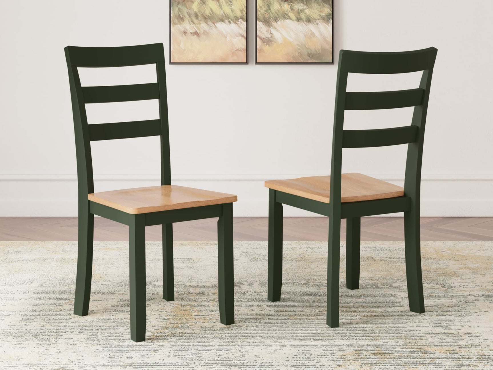 Gesthaven Natural Green solid wood dining chair front angle