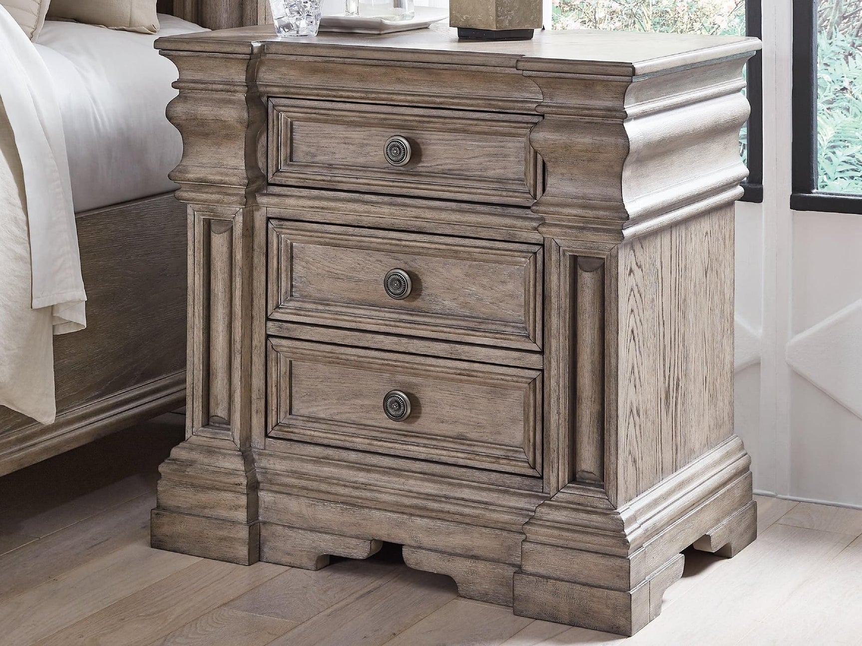 Blairhurst Light Grayish Brown Traditional Nightstand front view