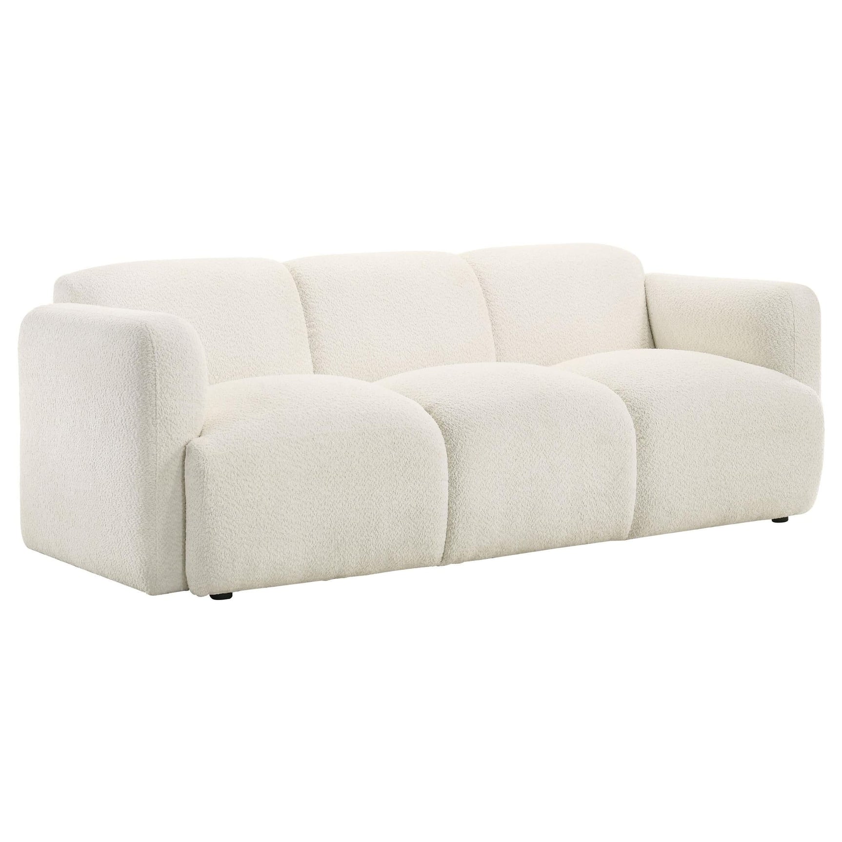 Dorset sofa front view in white fabric upholstery