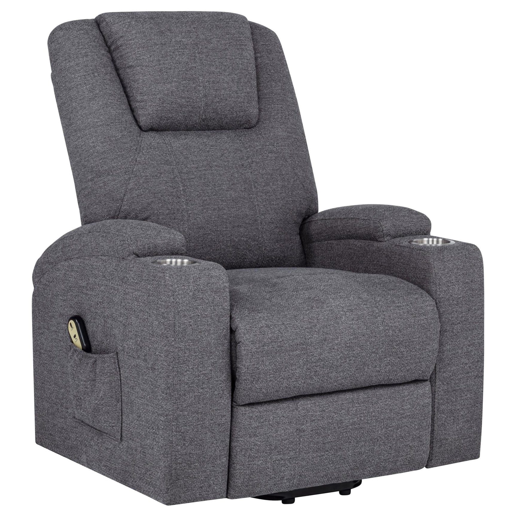 Louie Grey Chenille Power Lift Massage Recliner front view