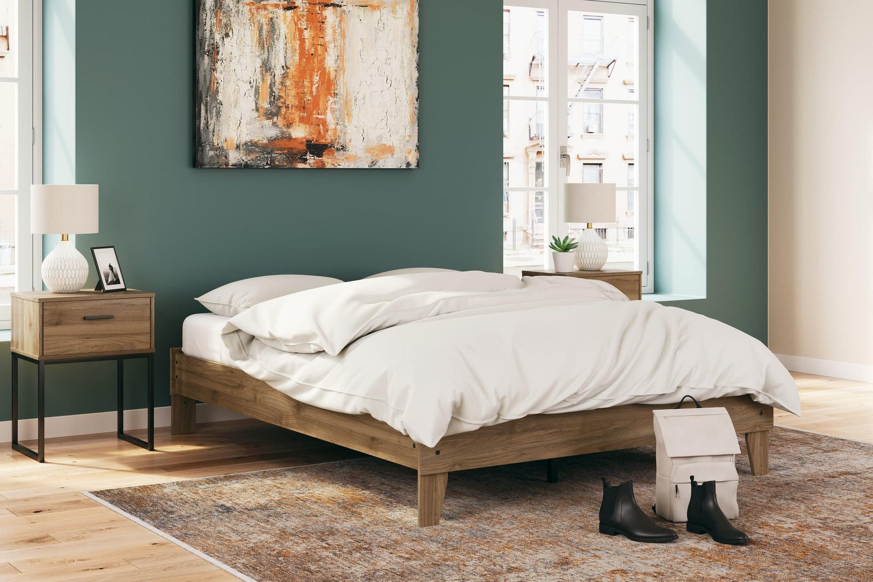 Deanlow Honey Queen Platform Bed front view