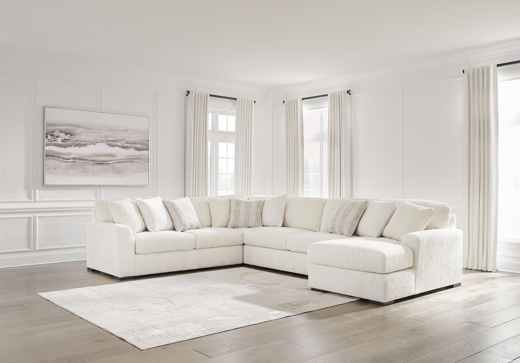 Chessington Ivory 4-Piece Sectional Sofa with Chaise, main view