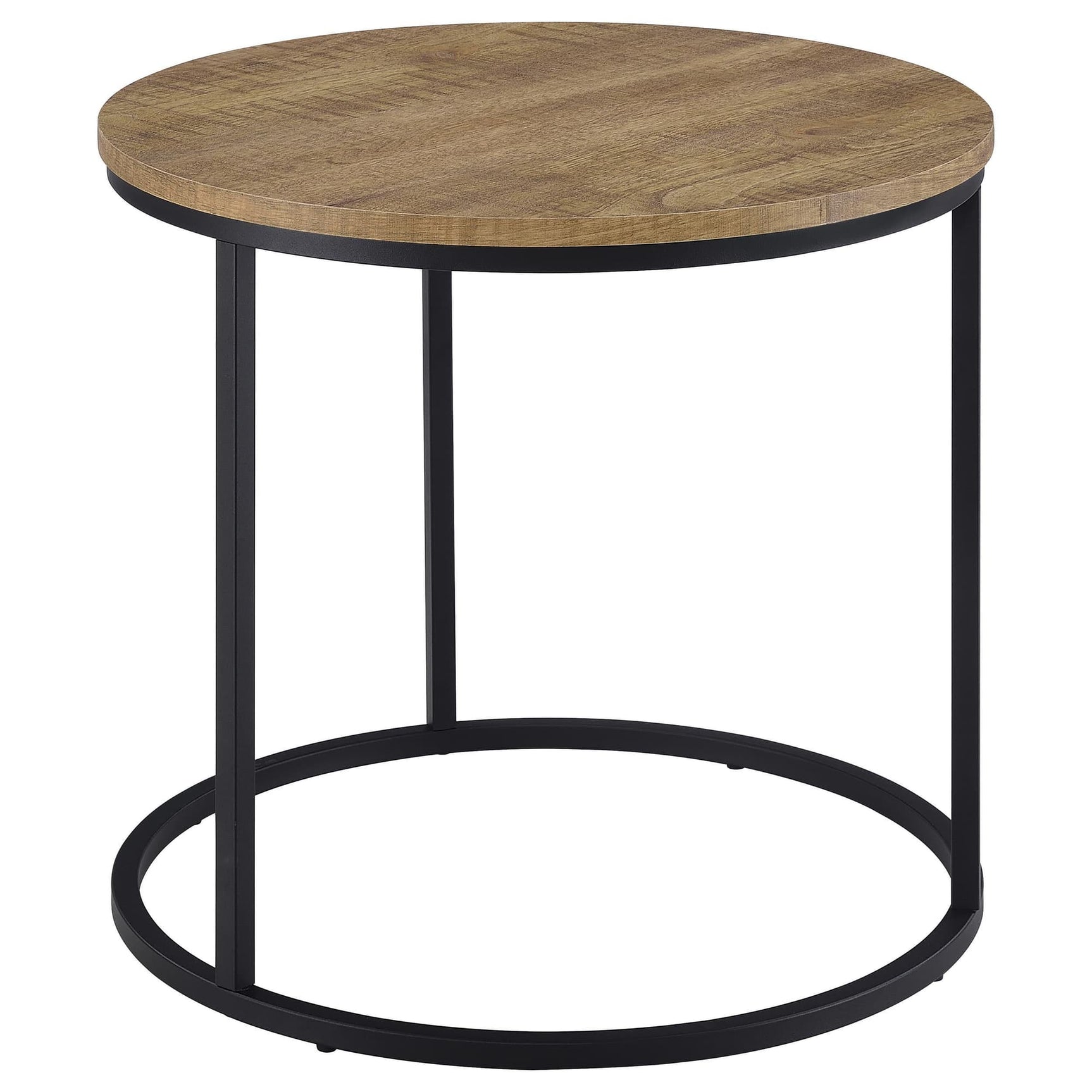 Lainey round occasional side table mango finish front view