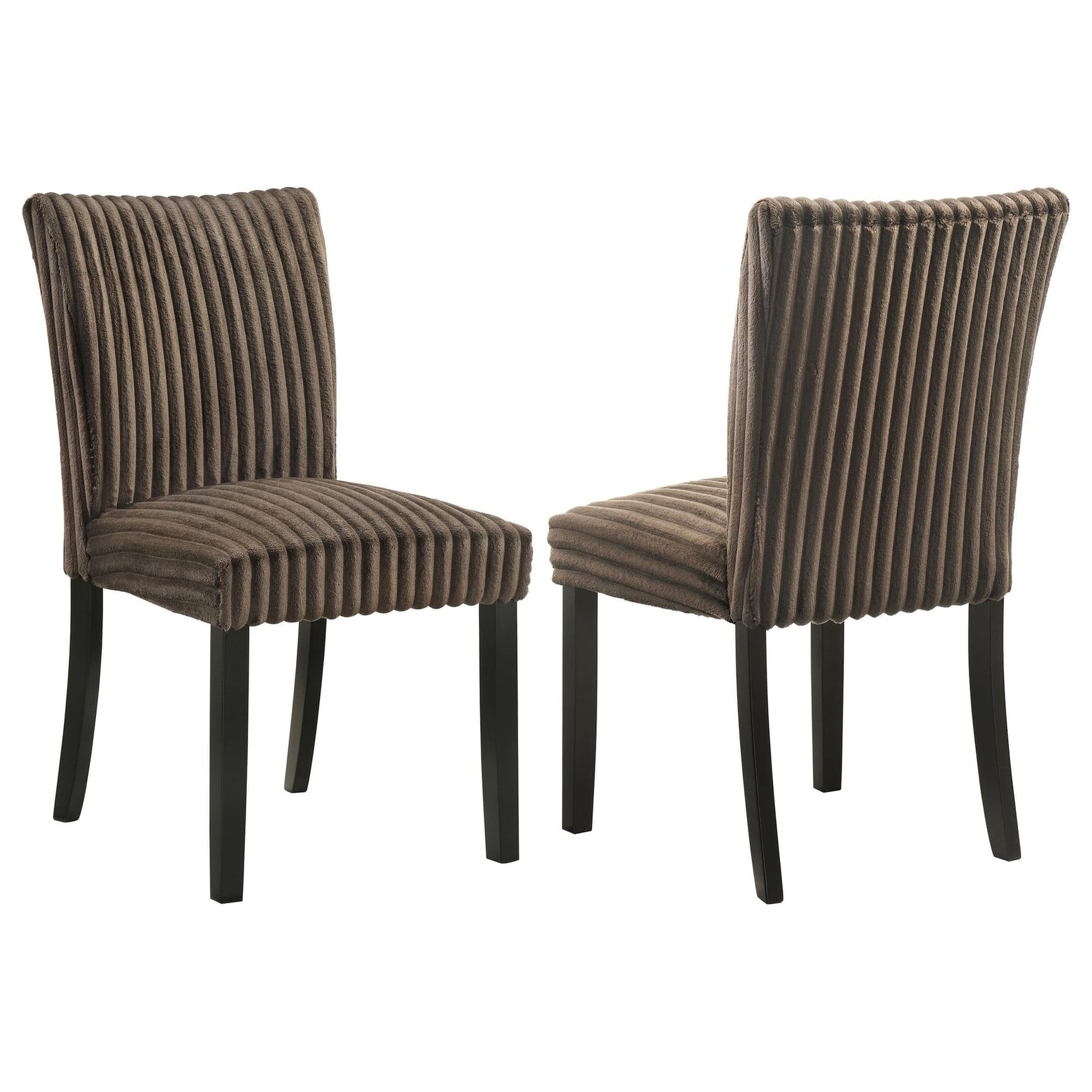 Dermott Upholstered Parson Dining Side Chair chocolate front angle