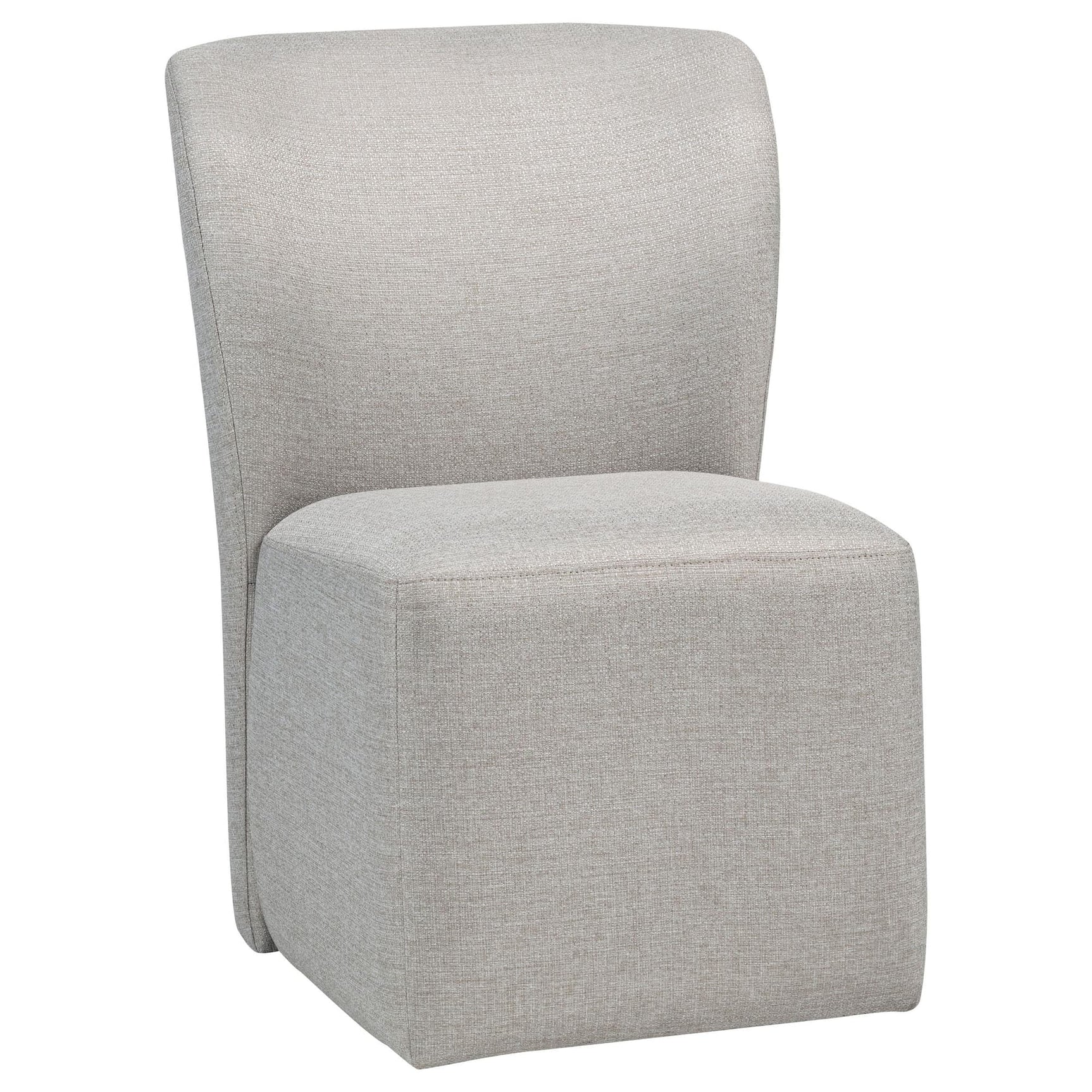 Jaelynn upholstered Parsons dining side chair in beige, front view