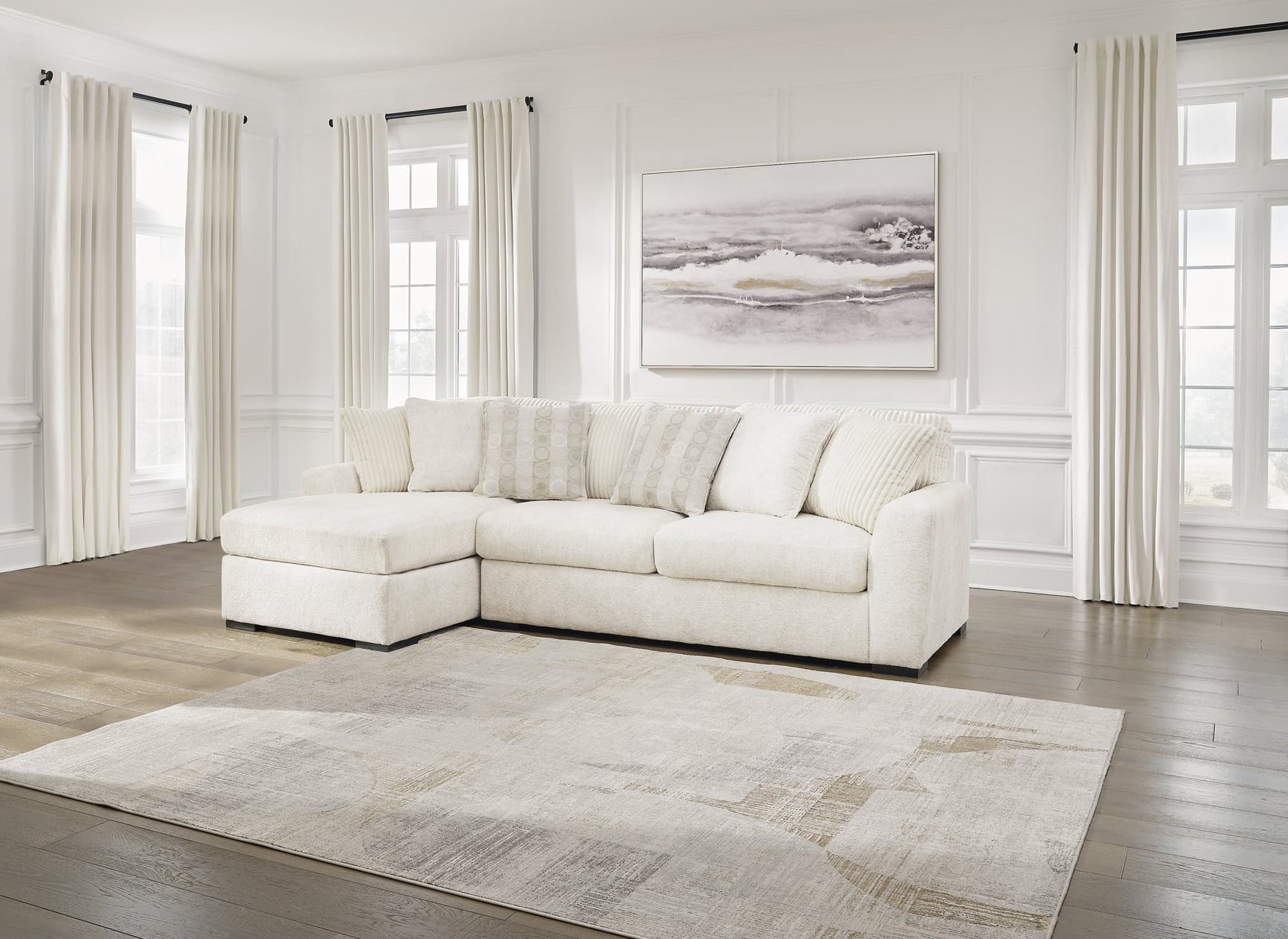 Main view of Chessington Ivory 2-Piece Sectional Sofa with Chaise sectional sofa