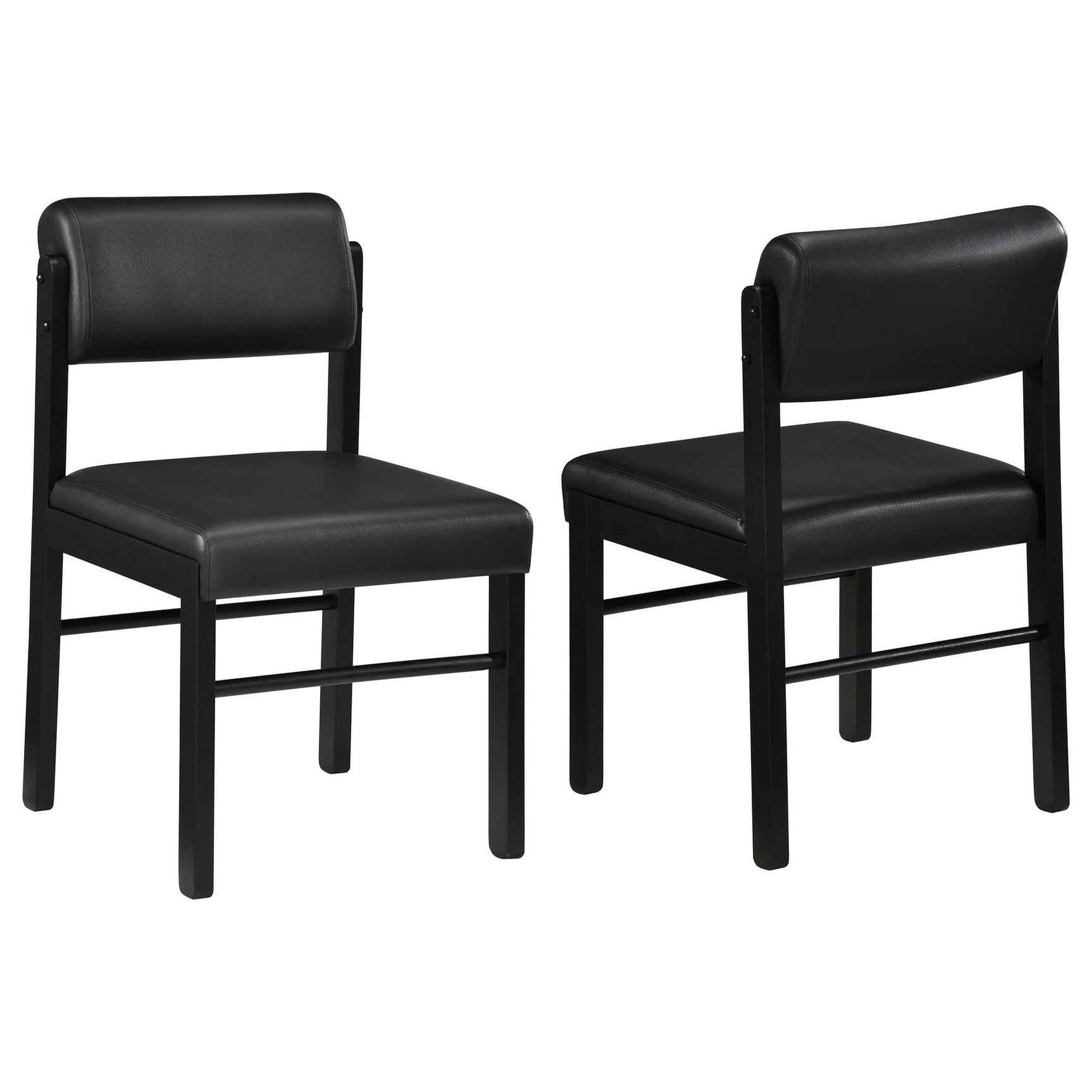 Kehoe black upholstered dining side chair front view