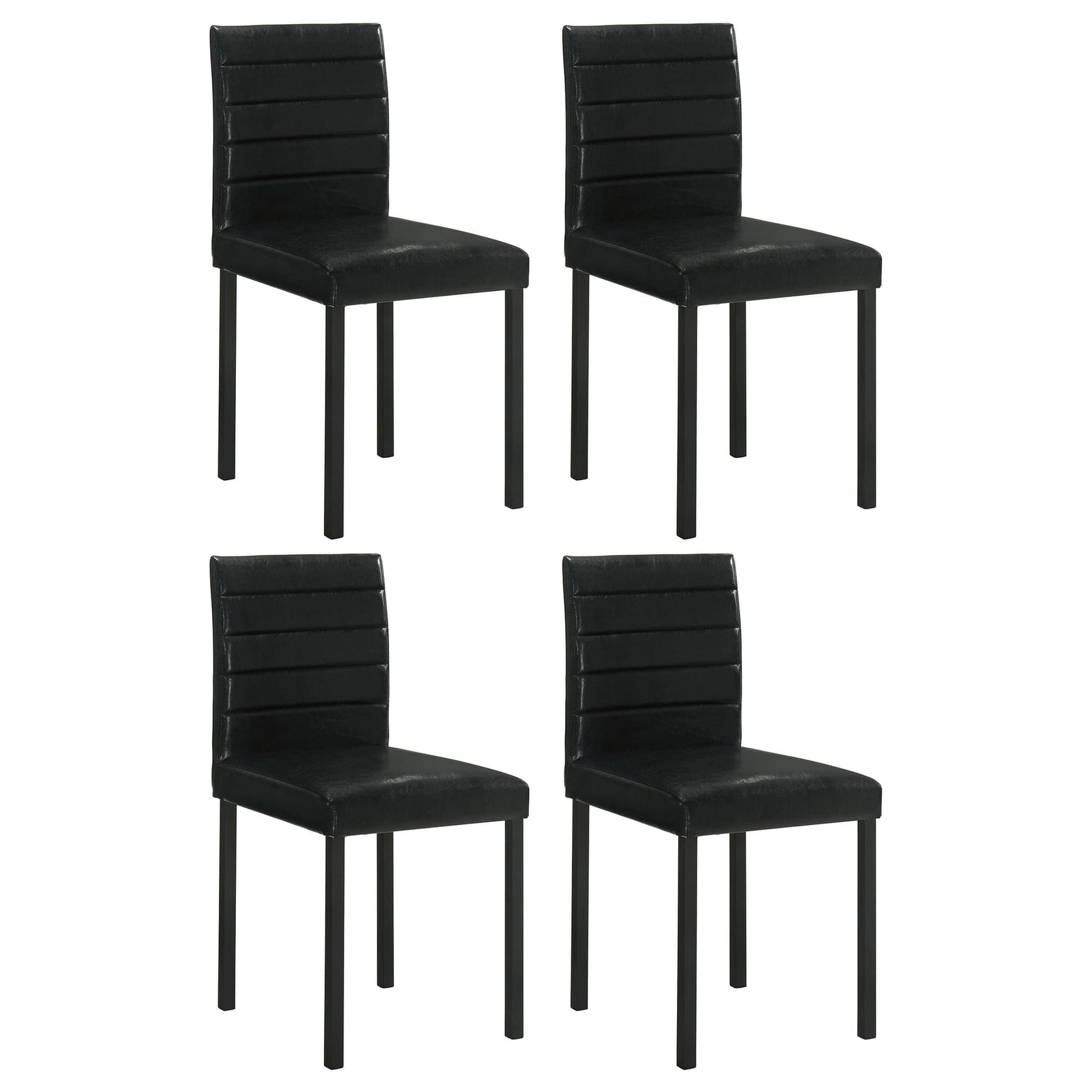 Garza upholstered black dining side chair front angle