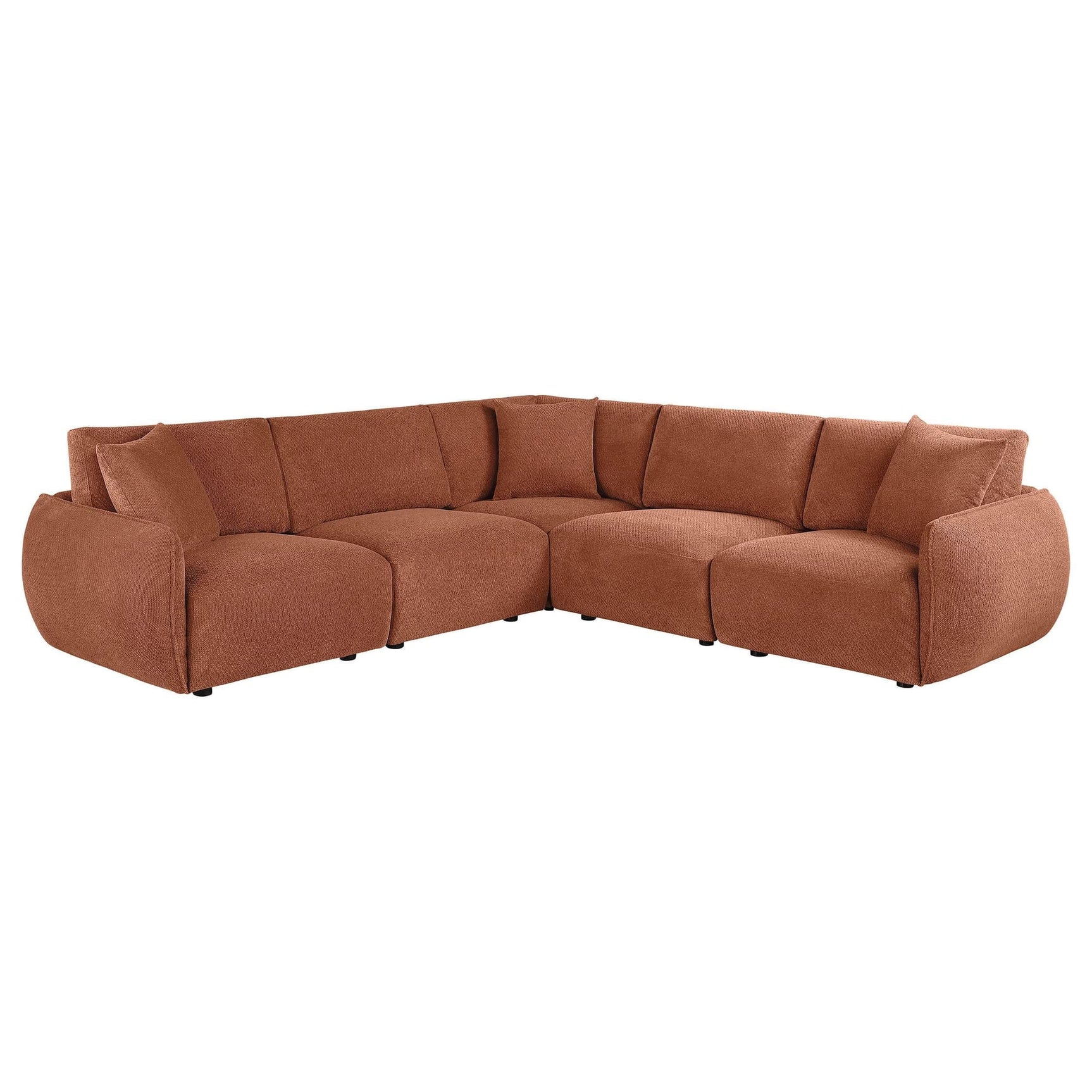 Elysia 5-piece coral chenille modular sectional sofa main view