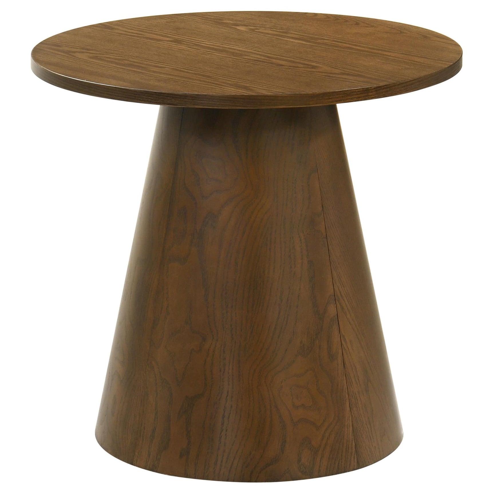 Franklin Round Wood Pedestal Side End Table front view