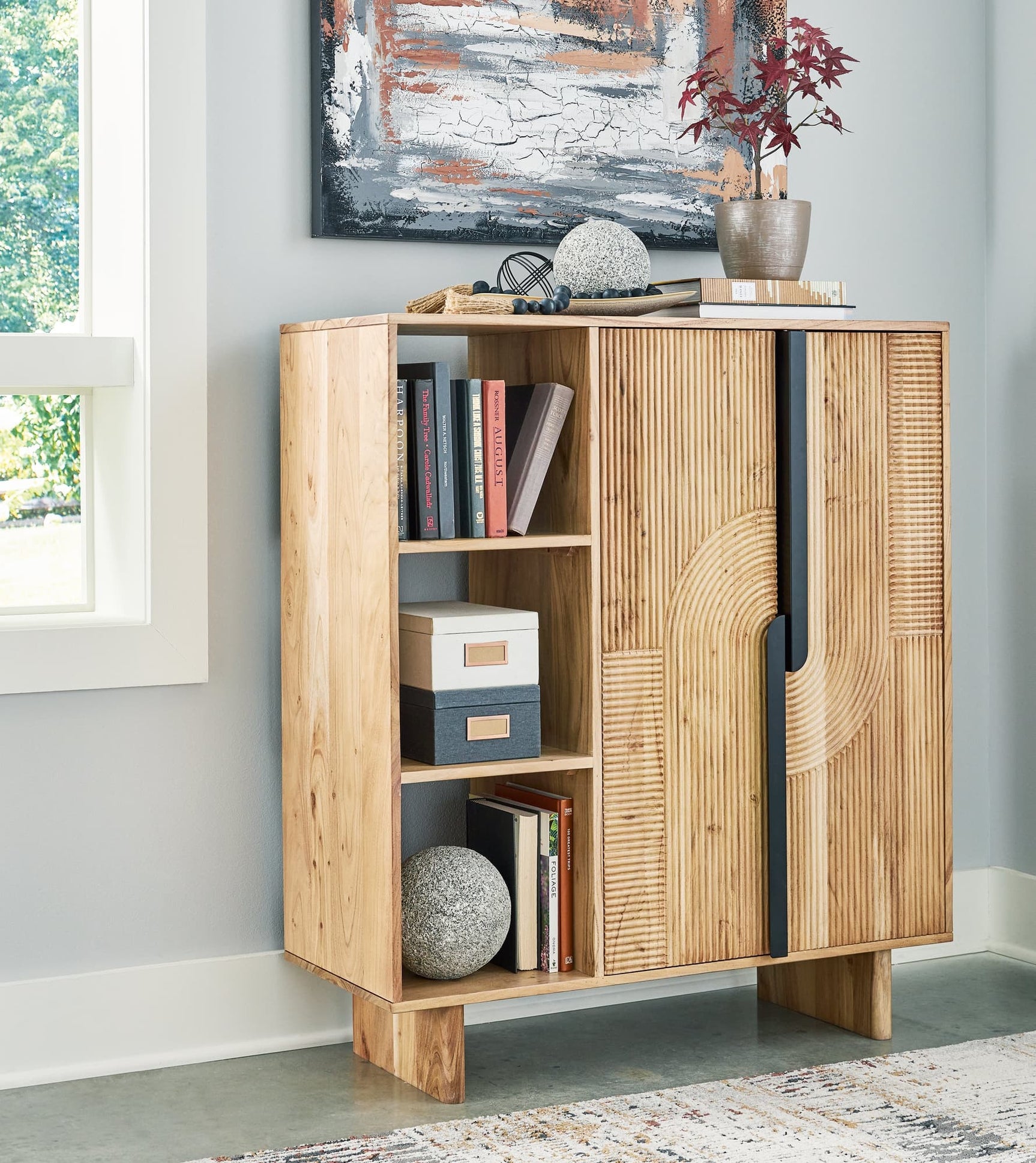 Kierwell Natural Accent Cabinet front view closed