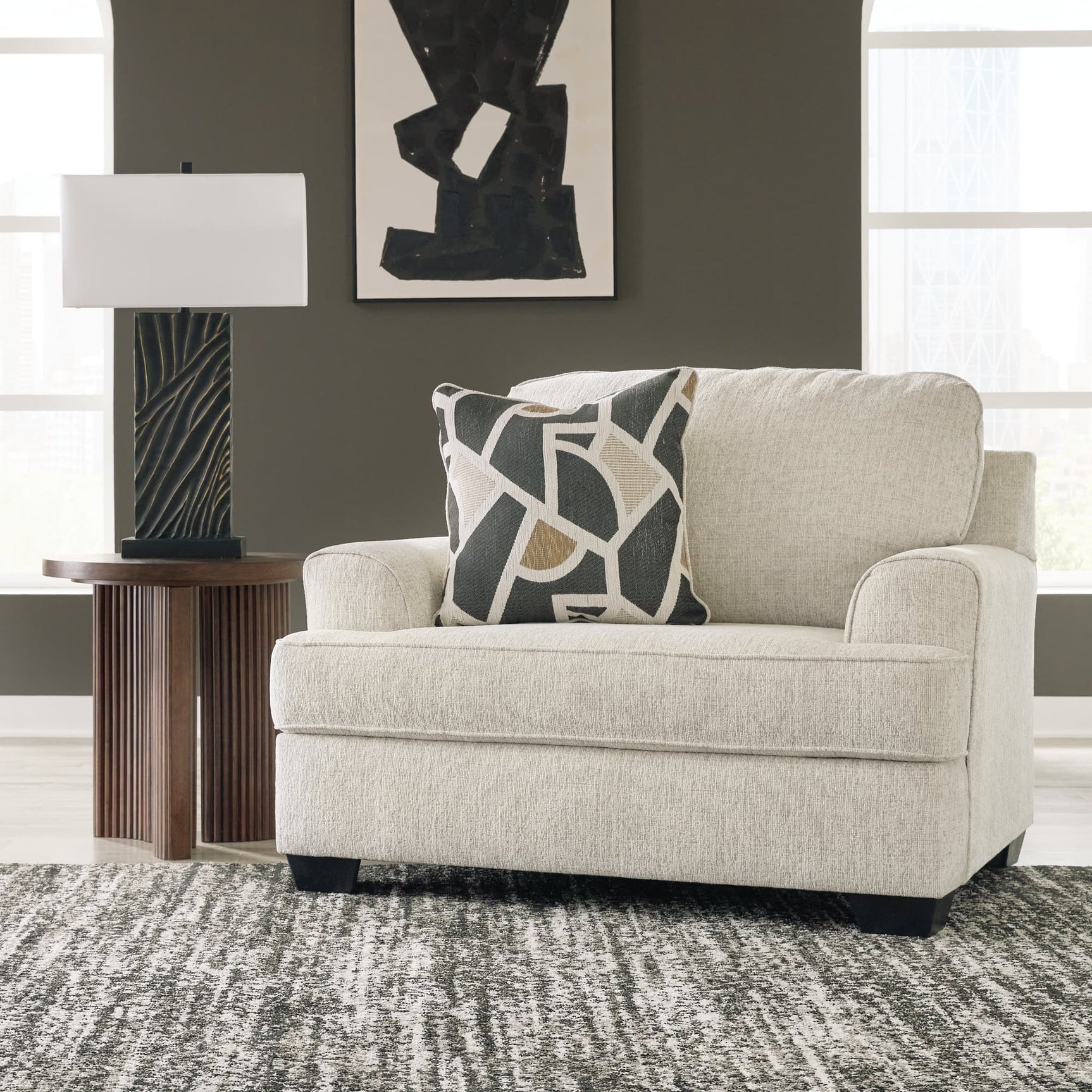 Heartcort Quartz Chenille Oversized Chair front angle