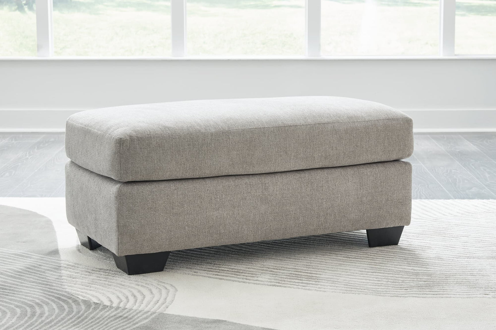 Avenal Park Flannel Chenille Ottoman front angle