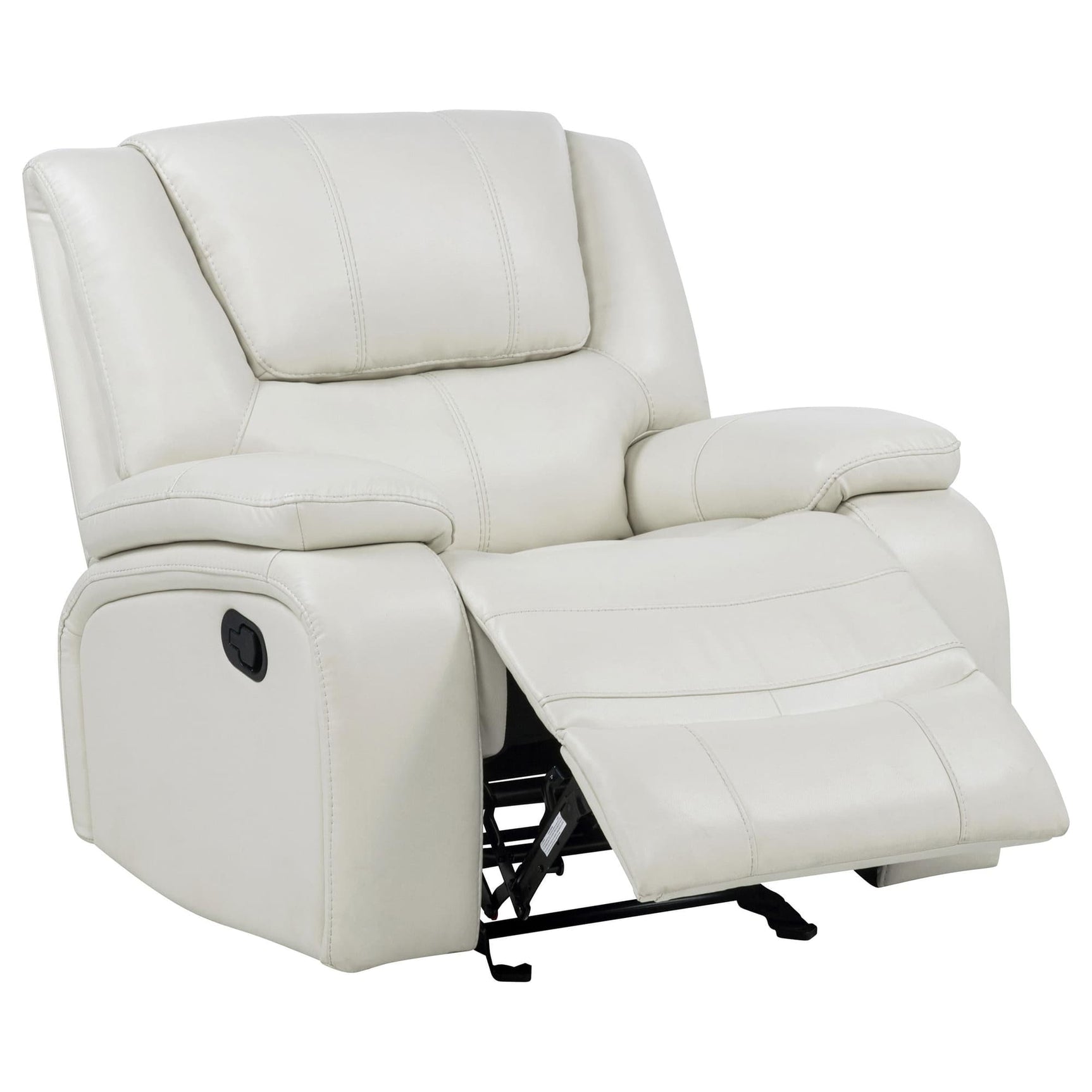 Camila Upholstered Glider Recliner Chair White front view