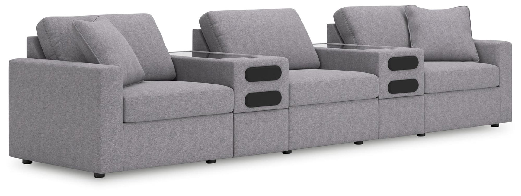 front view of Modmax 5-Piece Sectional Sofa in granite performance fabric