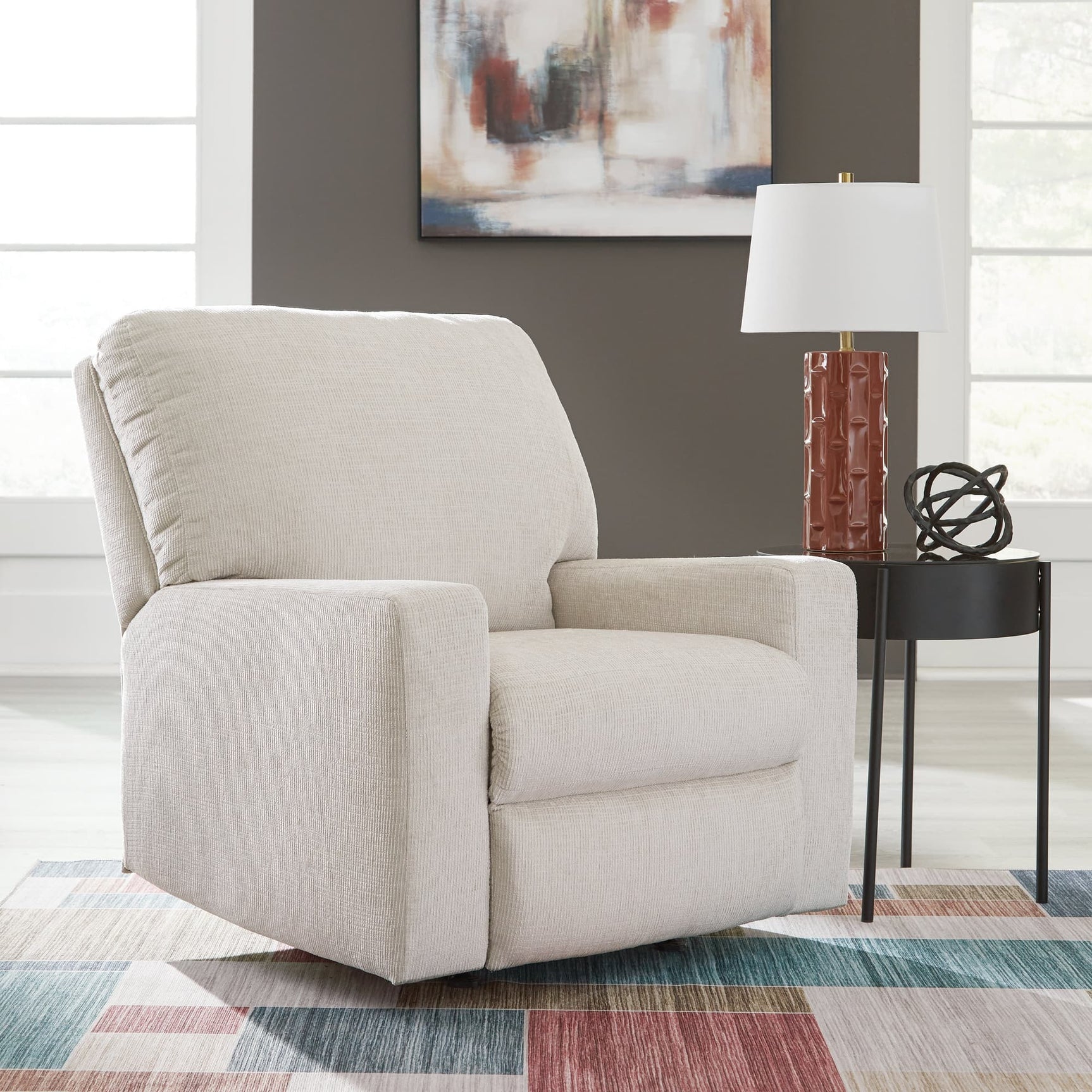 Aviemore Stone Chenille Recliner front view