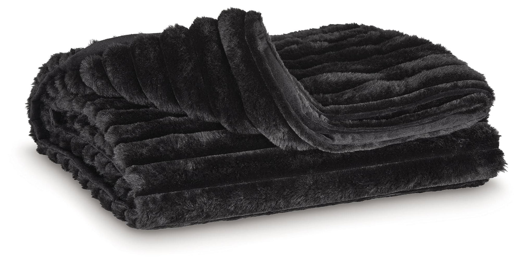Alsonwell Black Throw laid out showing striped design