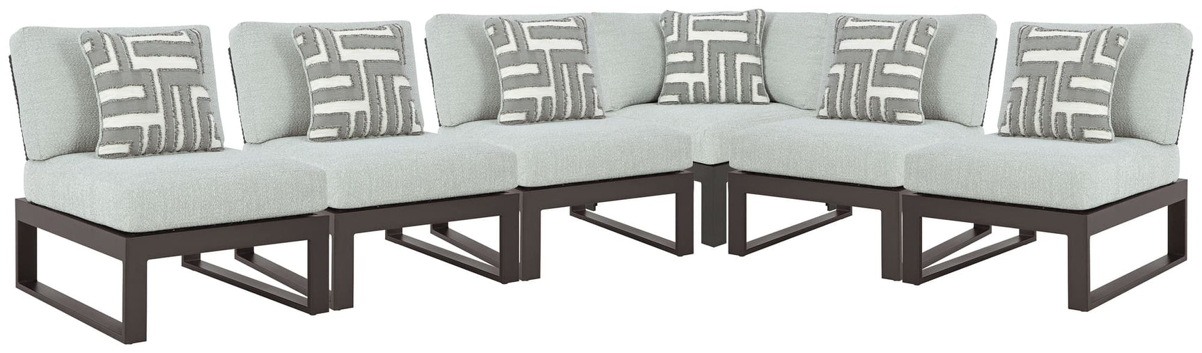 Beachloft Black 6-Piece Outdoor Sectional front view showing modular seating