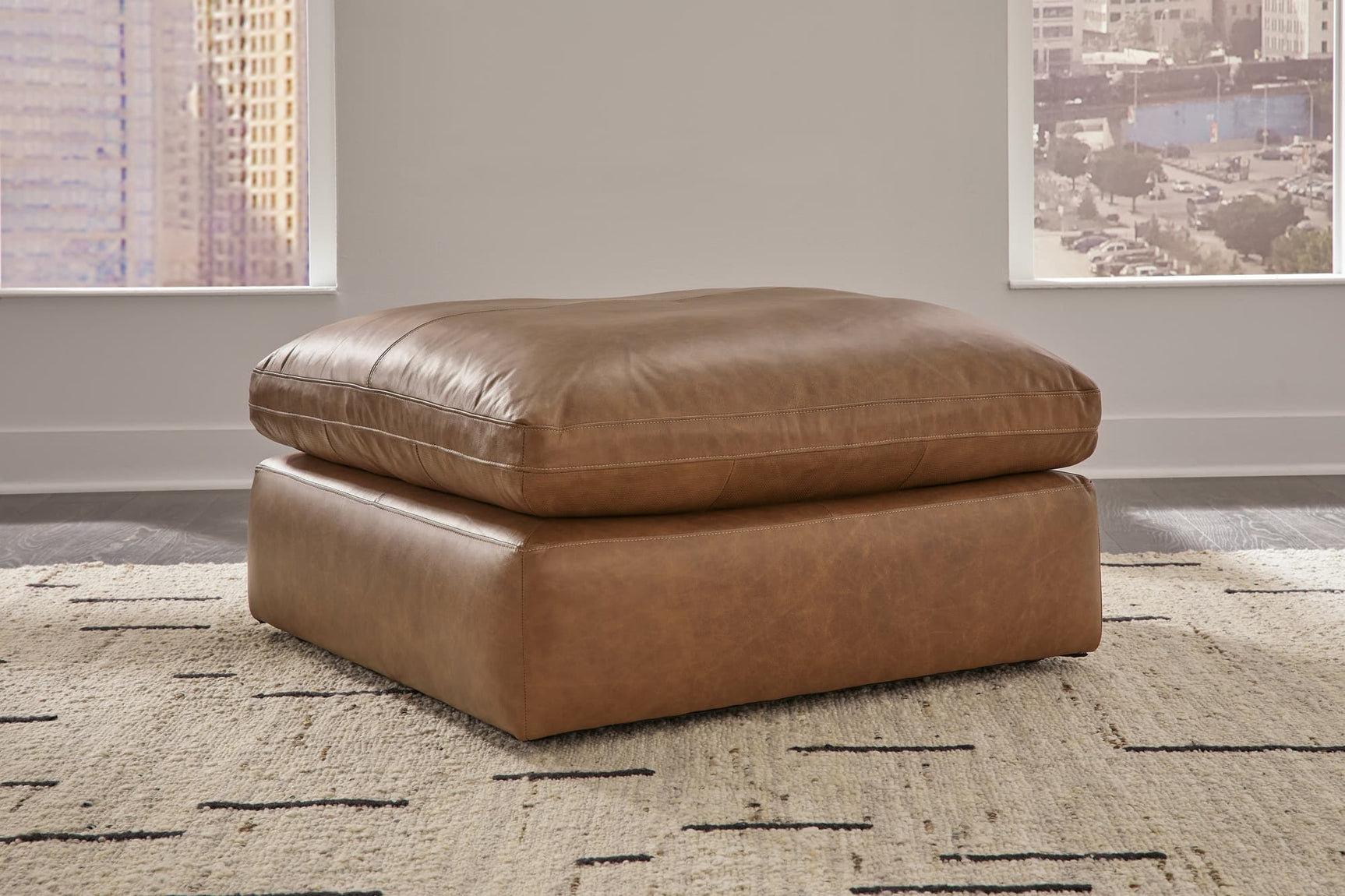 Emilia Caramel 7-Piece Sectional Sofa with Ottoman main view