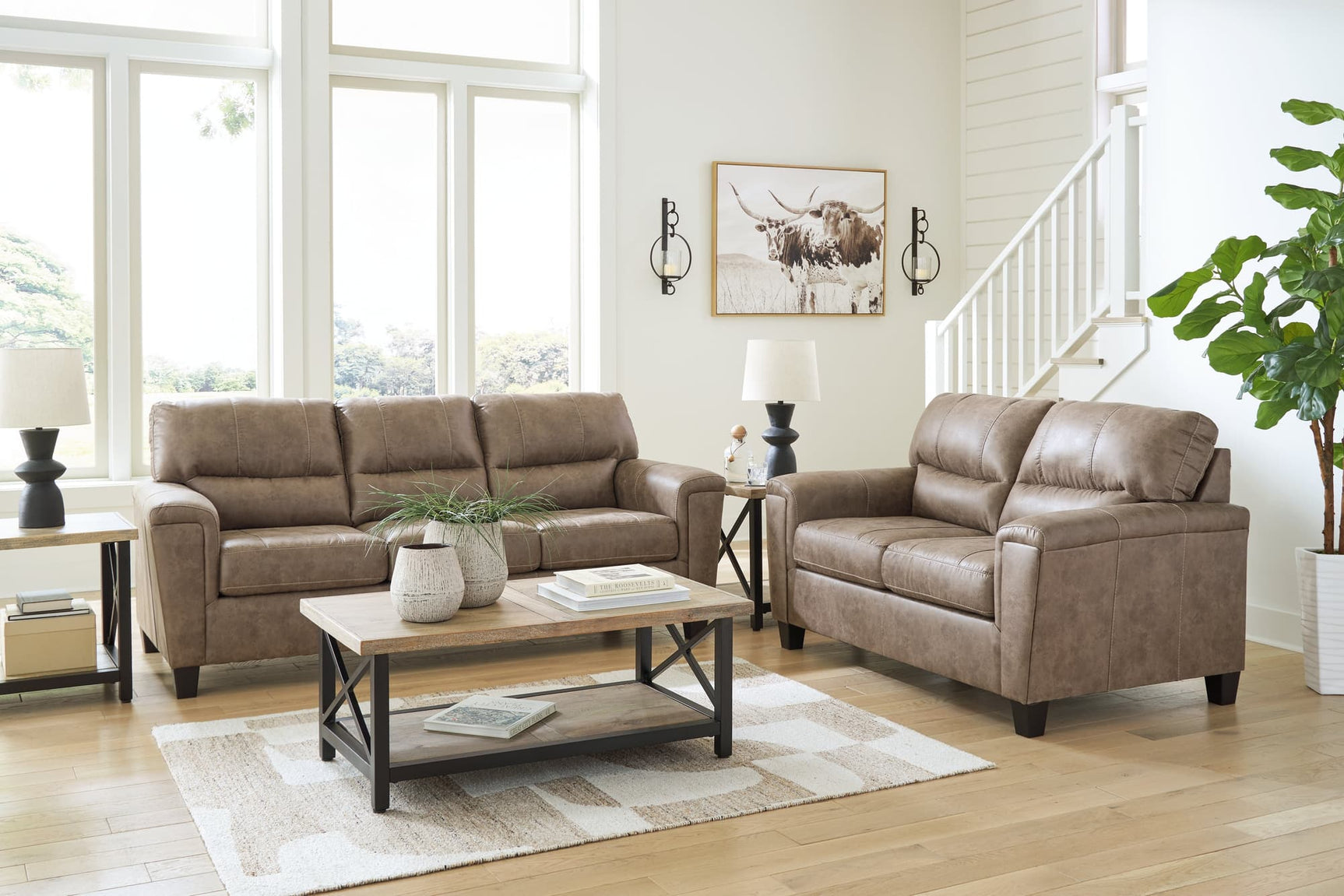 Navi Fossil sofa and loveseat set main view