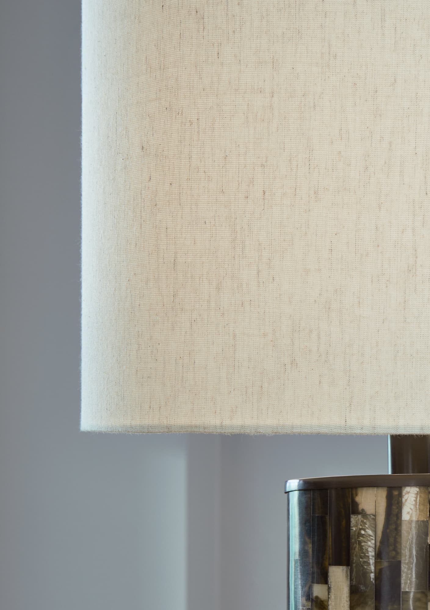 Ellford black brown cream mosaic table lamp side view