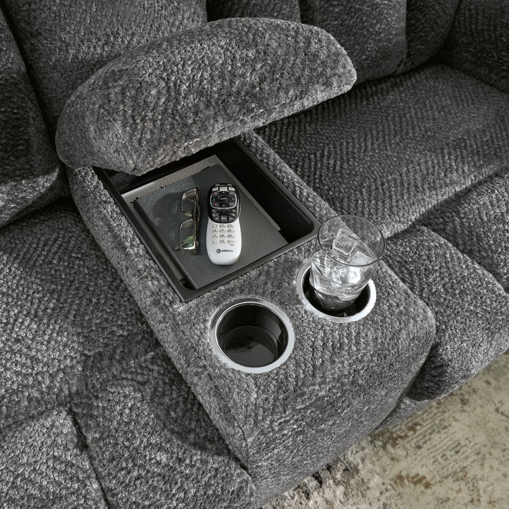 Frohn Graphite Sofa and Loveseat front view