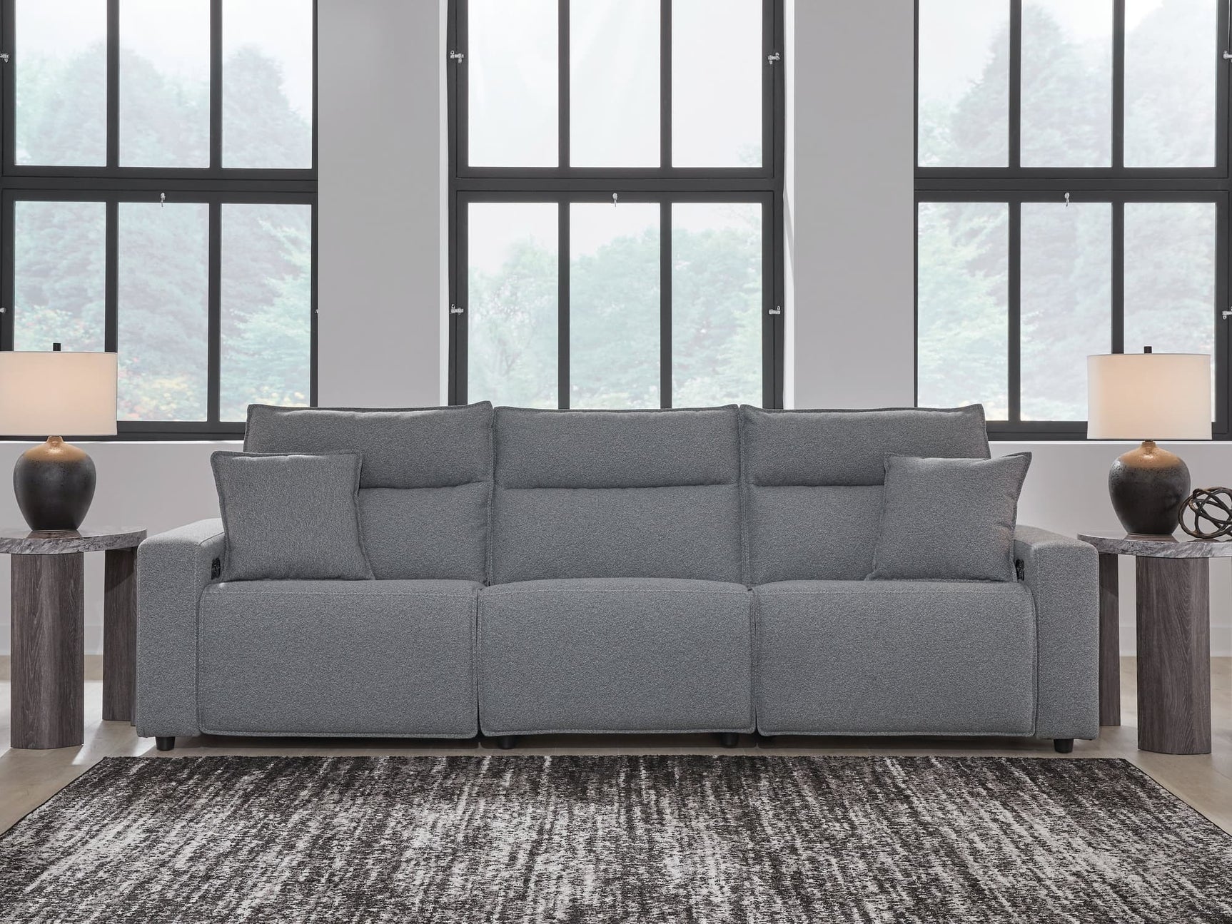 Modmax Salt and Pepper 3-Piece Power Reclining Sectional front view