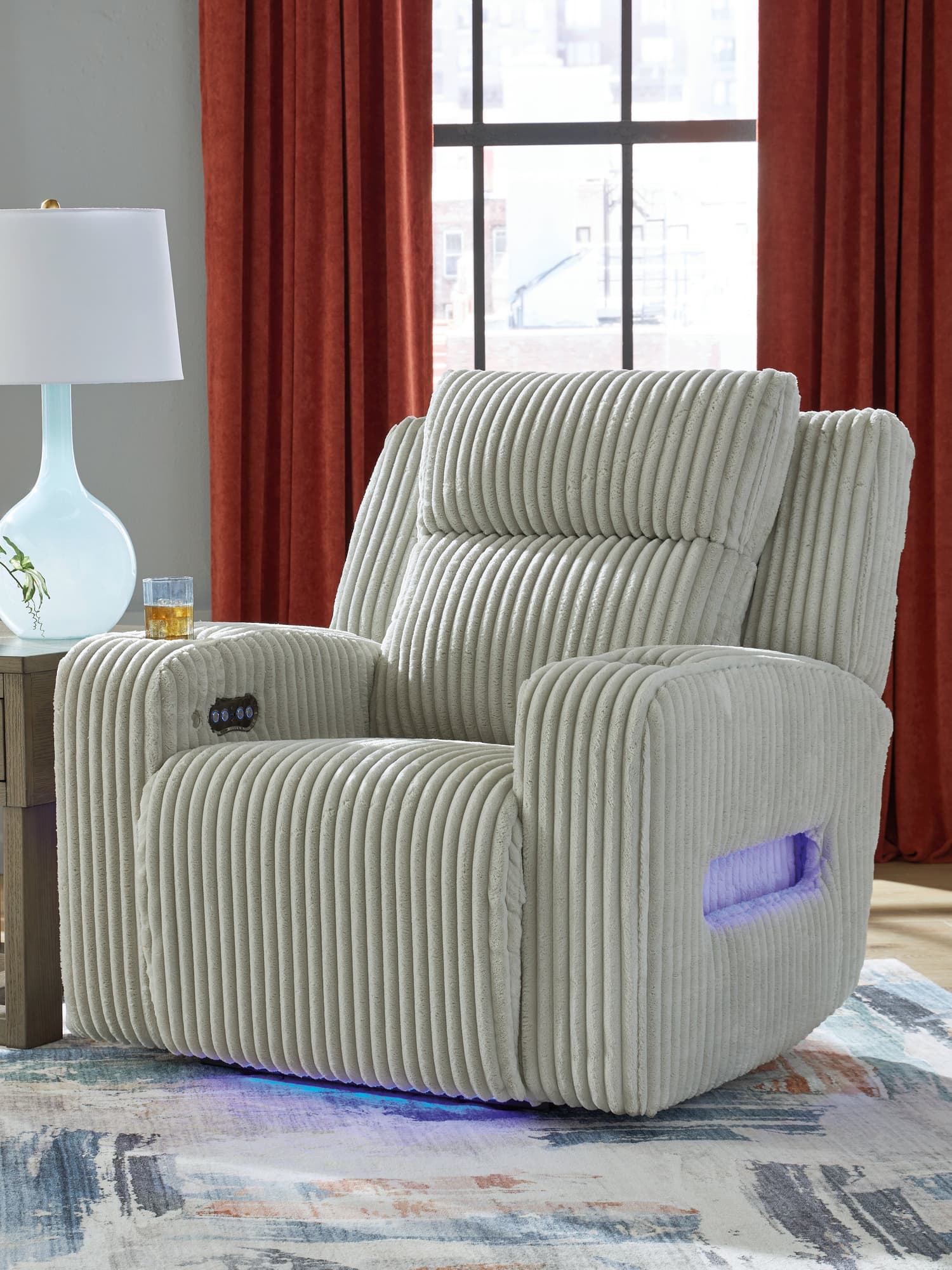Forest Lake Alloy Chenille Velvet Power Recliner front view