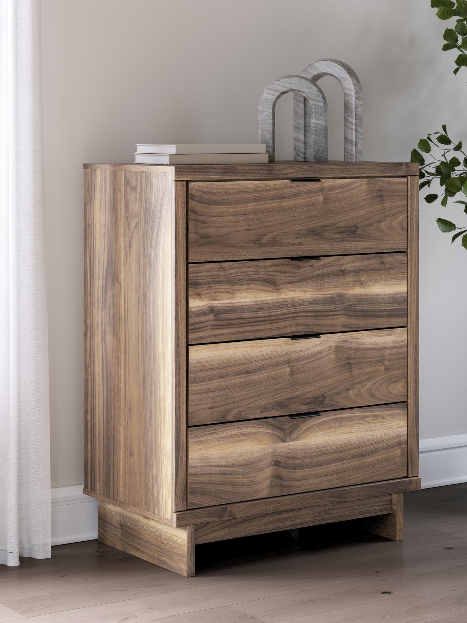 Chirason Brown Chest of Drawers front view showing drawers