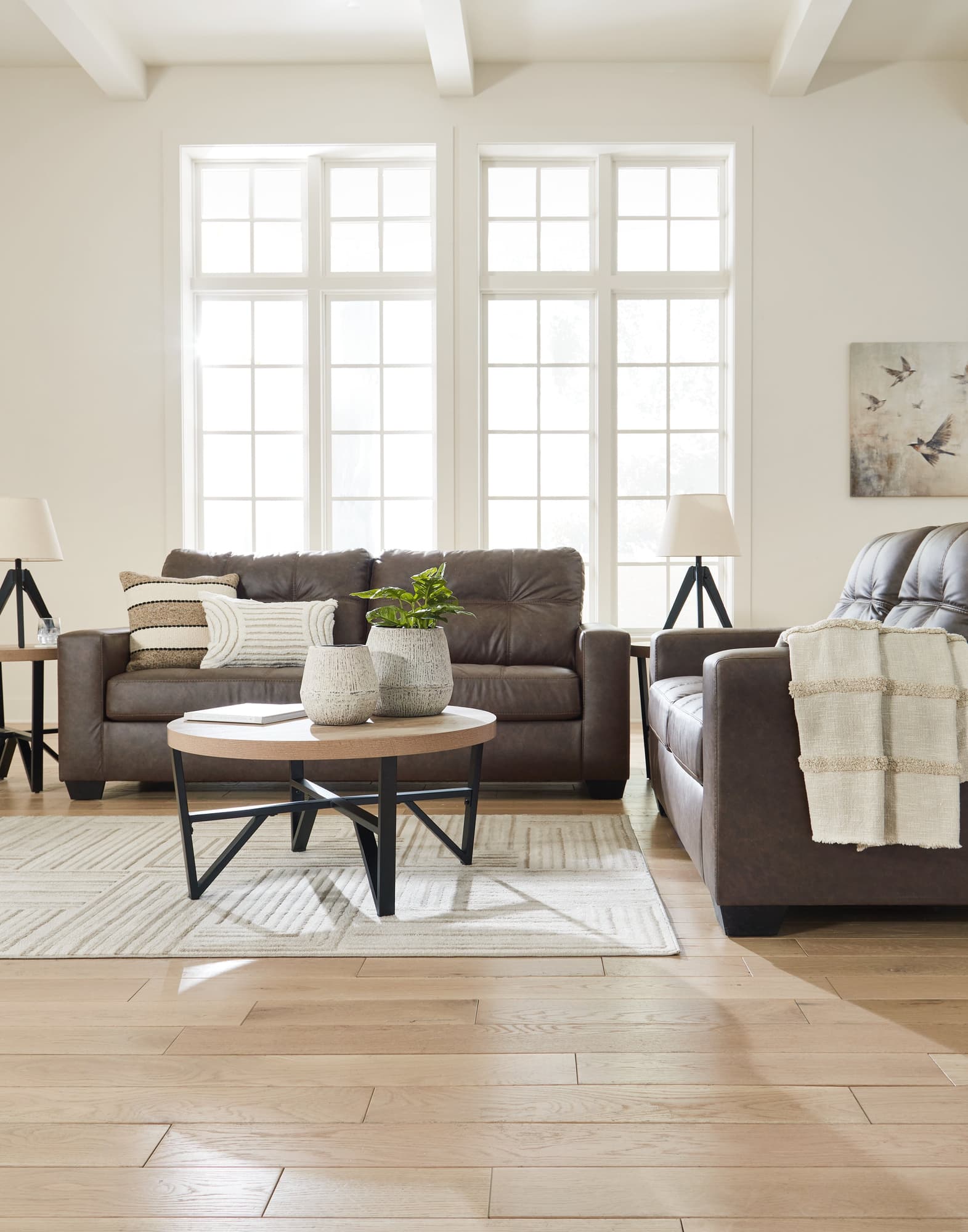 Barlin Umber Mills Sofa and Loveseat set main view
