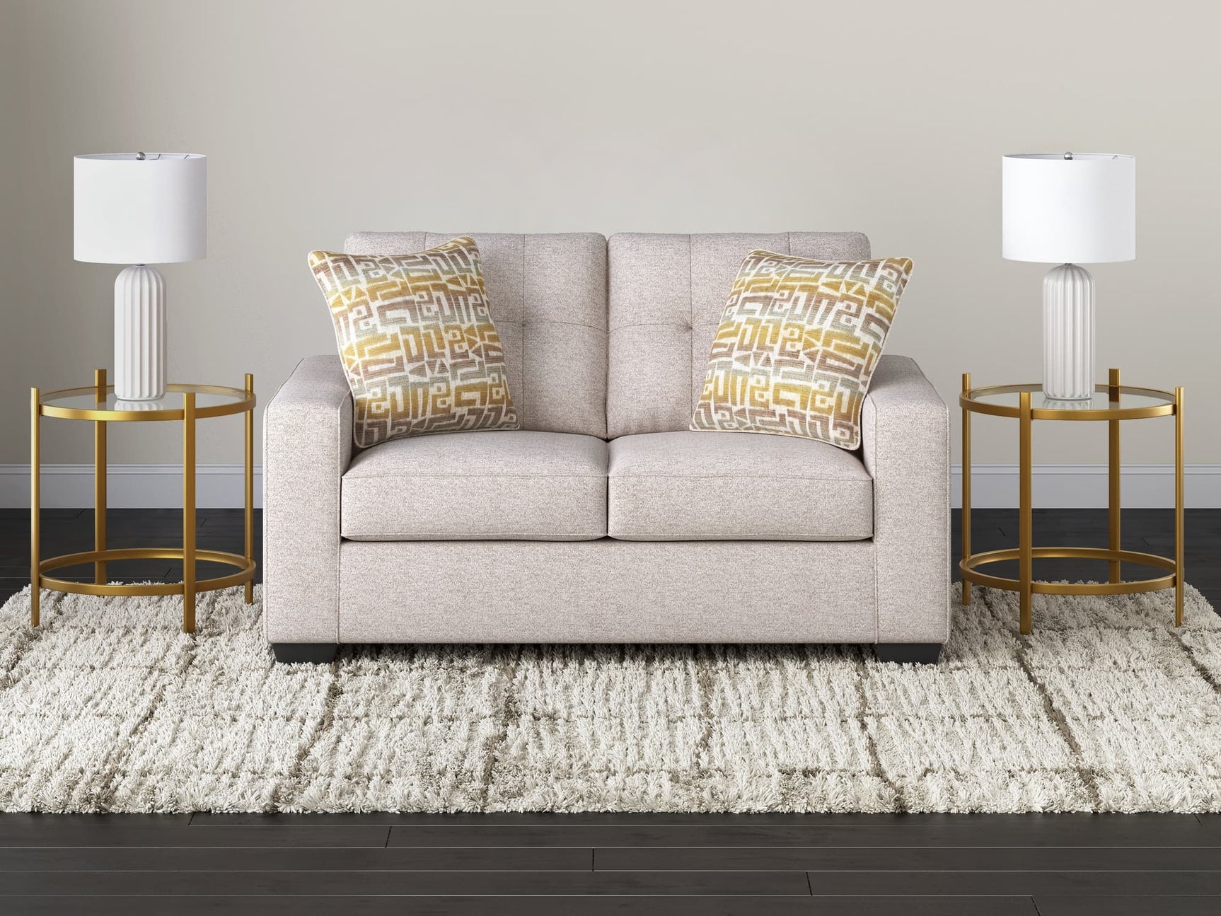 Larimer Stone Chenille Loveseat front view