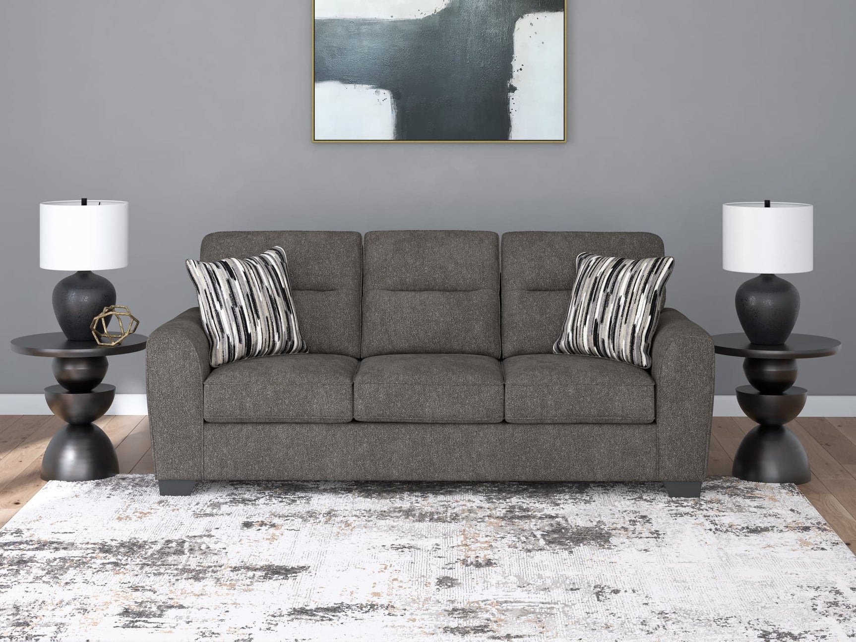 Olten Graphite Chenille Sofa main front view
