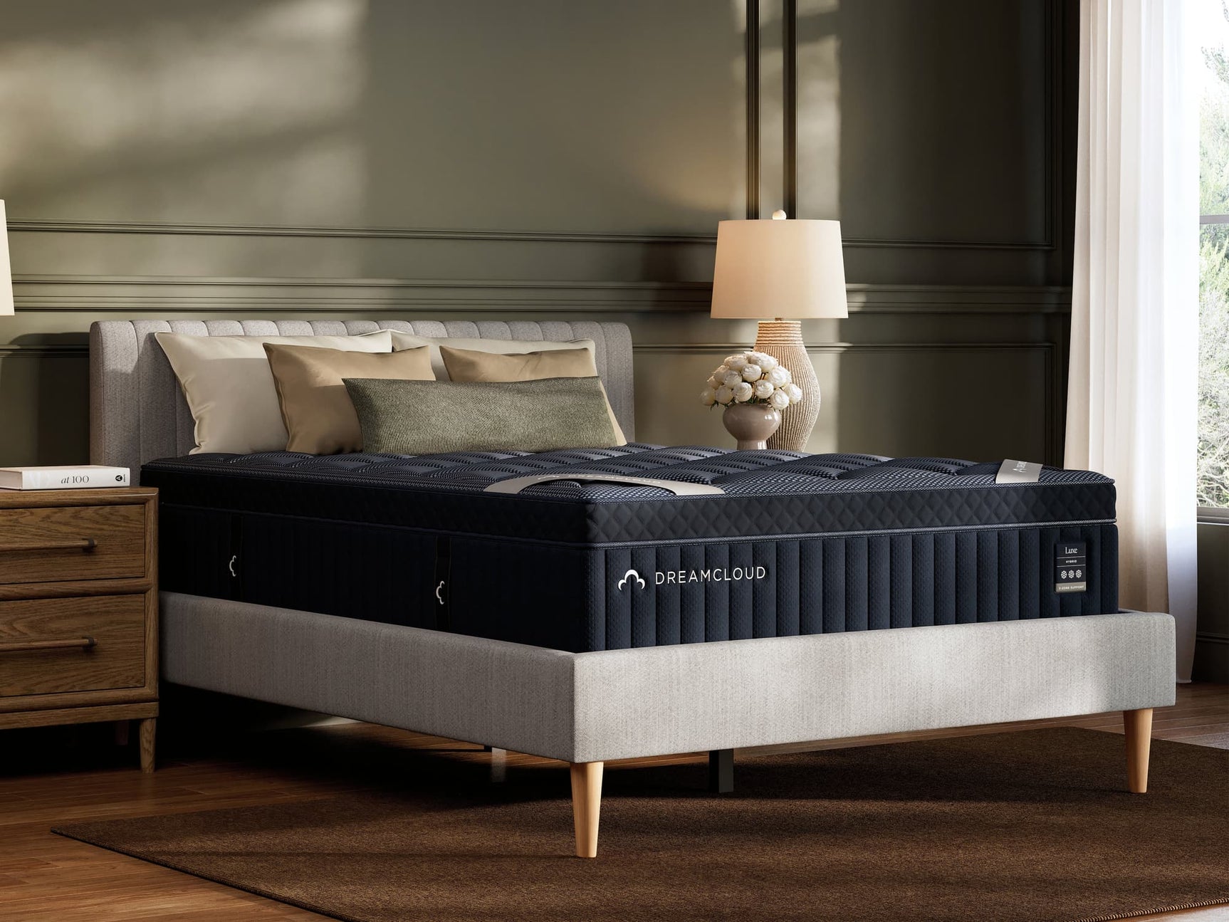 DreamCloud Luxe Hybrid Twin XL Mattress white surface top view