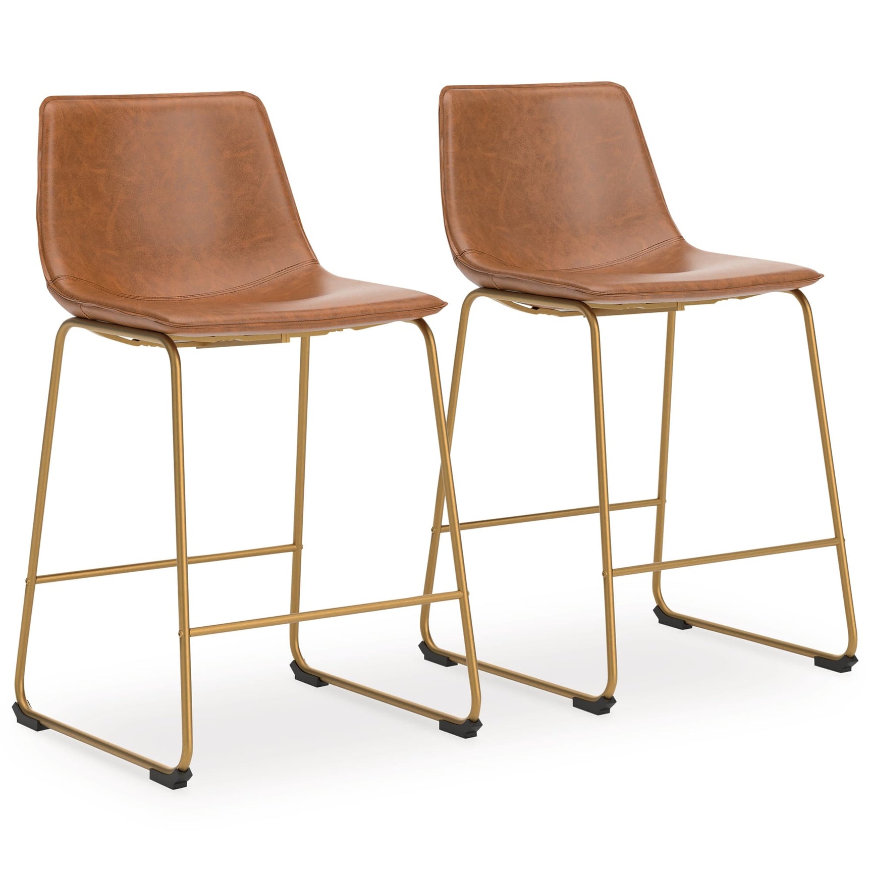 Ciabori brown and gold counter height barstool front view