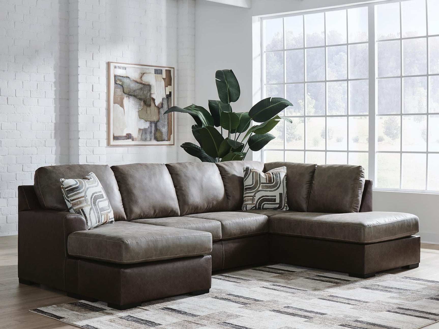 front view of Castille Way Fossil 2-Piece Sectional Sofa with Chaise