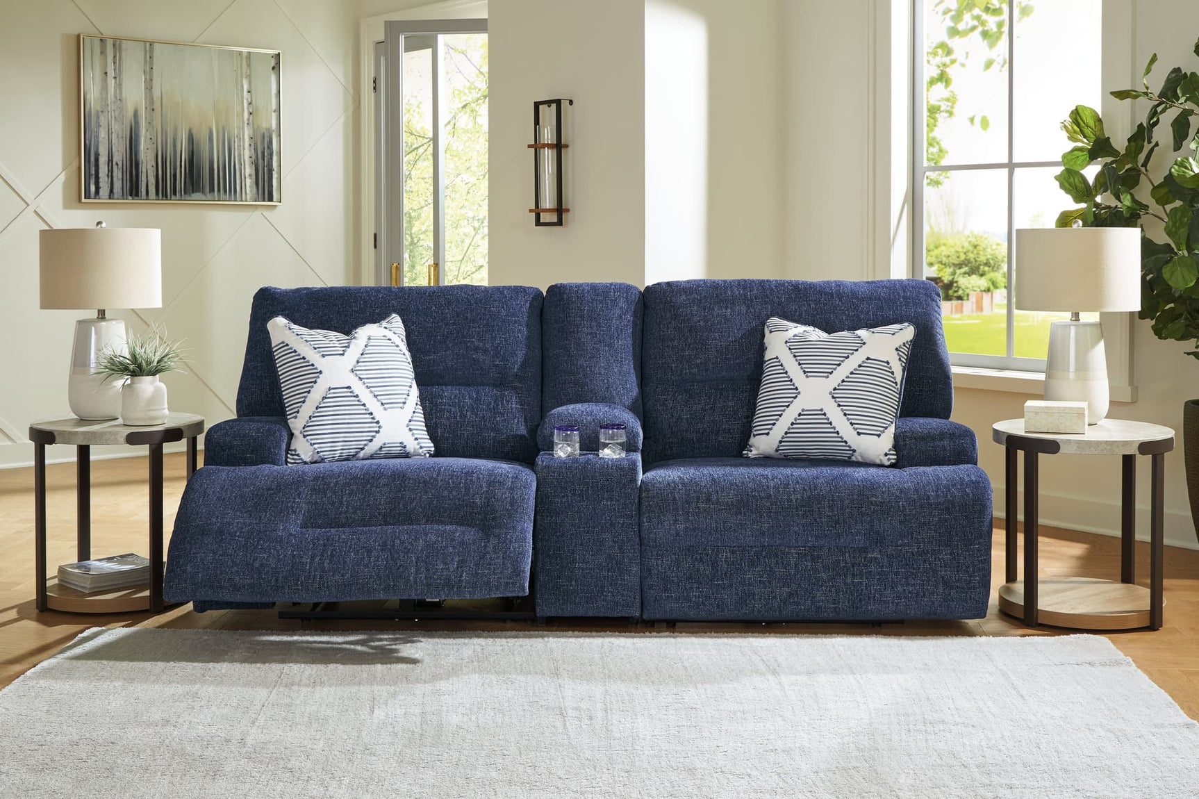 Acklen Place Navy 3-Piece Sectional sofa main view