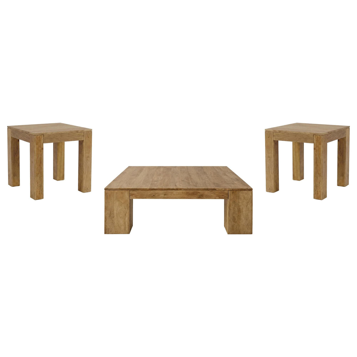 Butte 3-Piece Mango Wood Coffee and End Table Set Natural — product image 2