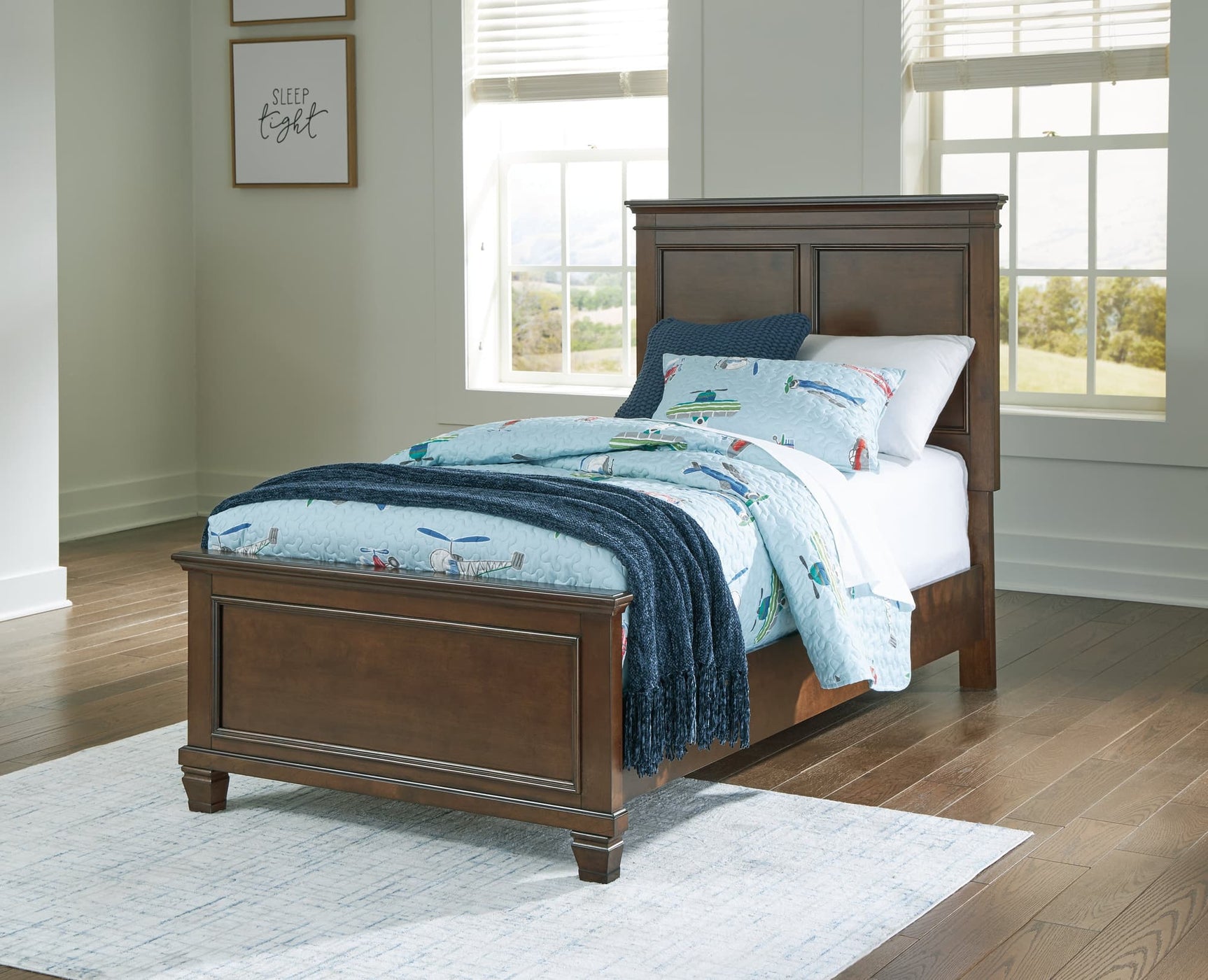 Danabrin Brown Twin Panel Bed front view