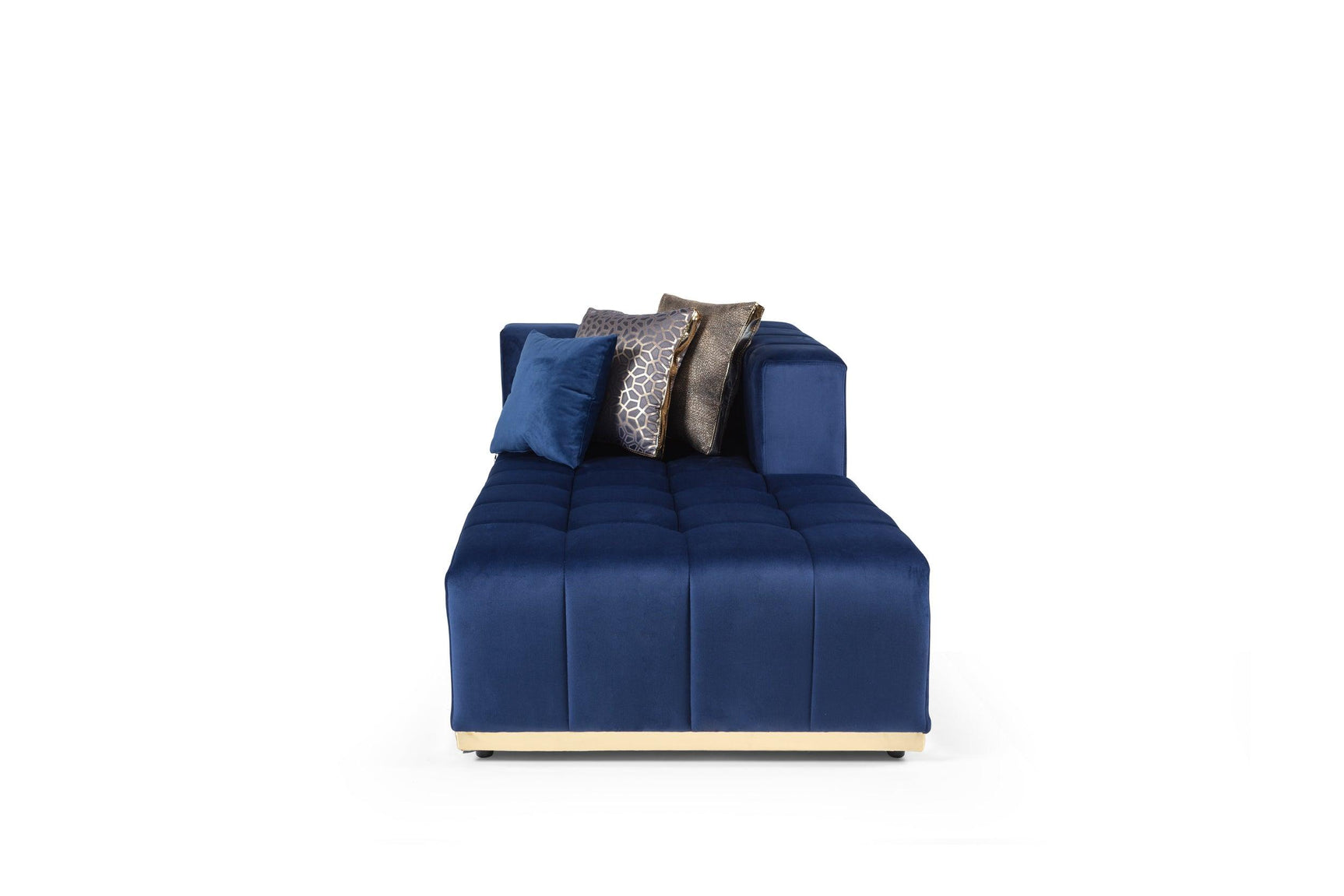 Main angle of Amelia Navy Velvet Double Chaise Sectional sofa