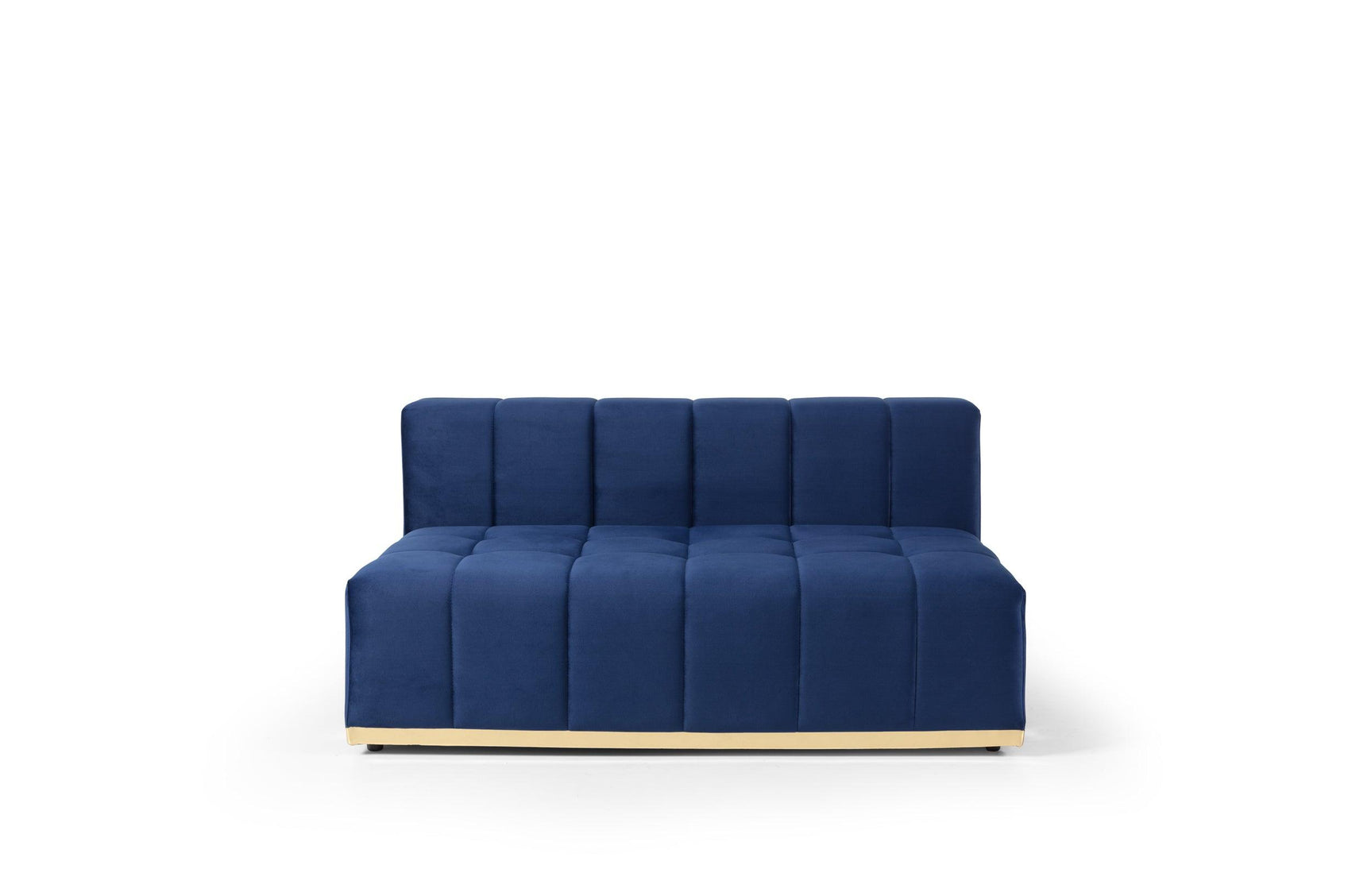 Side angle of Amelia Navy Velvet Double Chaise Sectional sofa