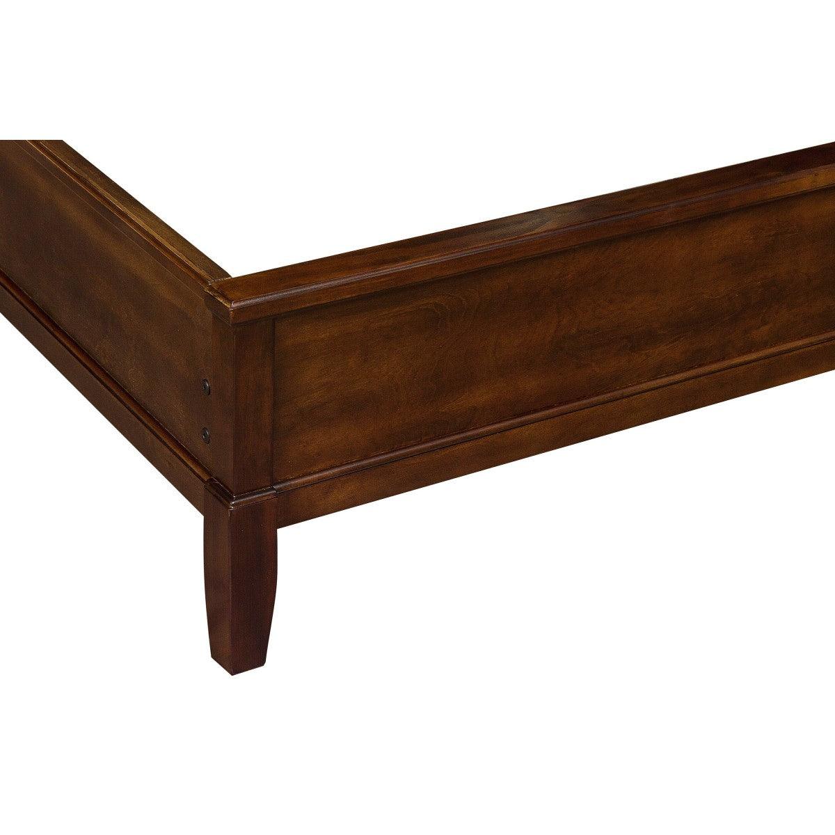 Cotterill dark cherry panel footboard and bed frame side view
