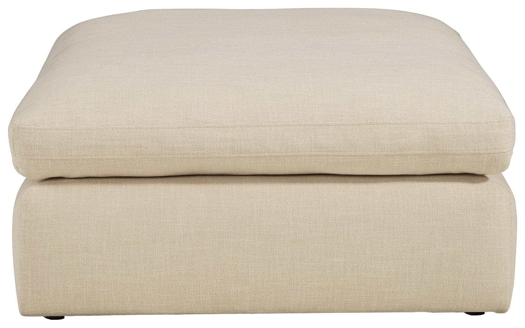 Elyza Oversized Linen Chenille Accent Ottoman close-up front view