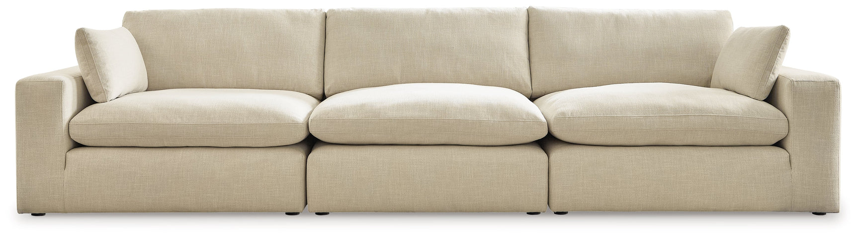 Elyza Linen Chenille 3-Piece Sectional Sofa side view