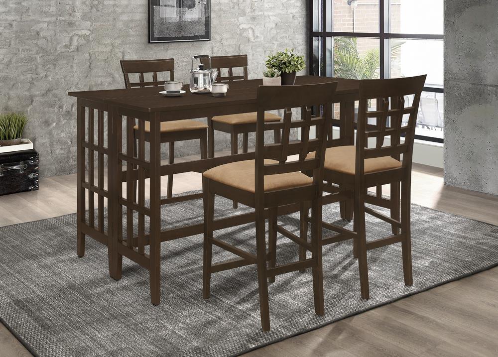 Two Gabriel Upholstered Counter Height Stools side by side, front view