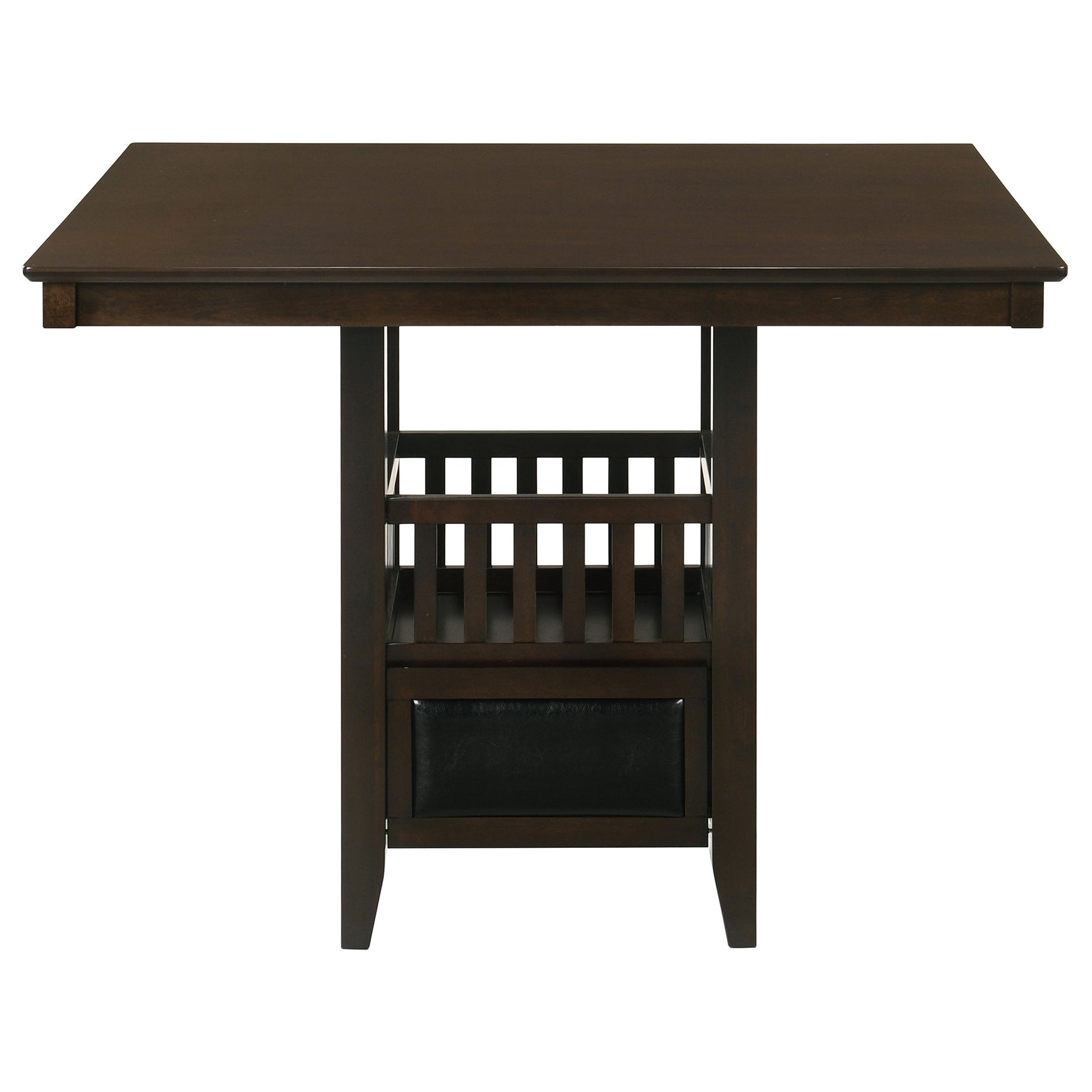 Front view of Jaden Espresso Square Counter Height dining table