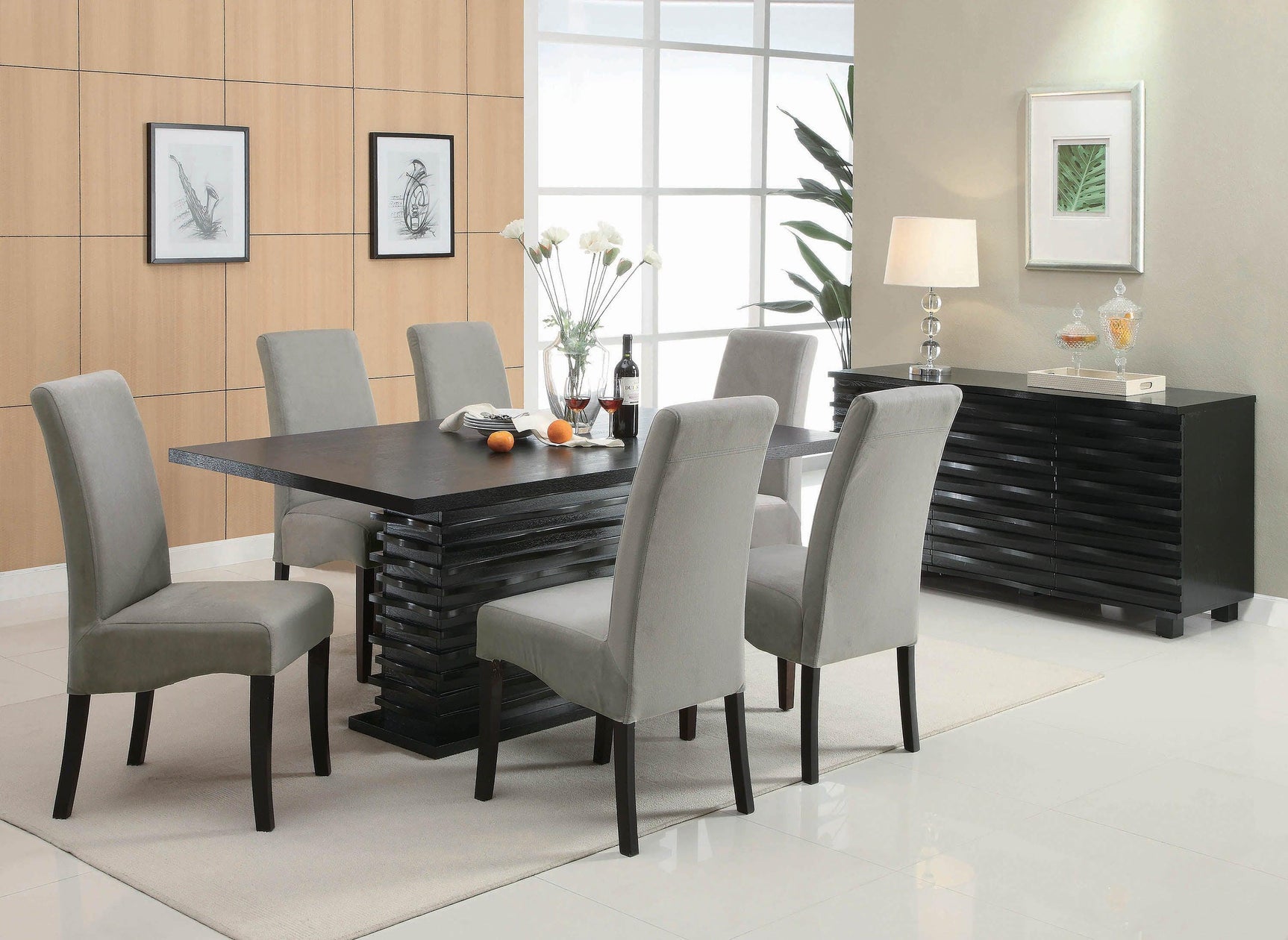 Montclair High Back Dining Chairs Black And Chrome (Set Of 4) 100515Wht - Ella Furniture