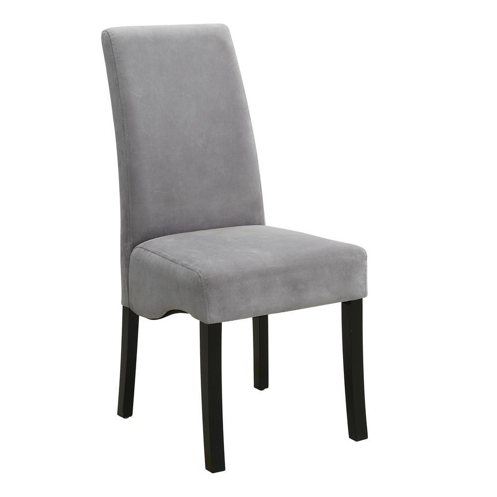 Black finished solid wood legs of Stanton side chair