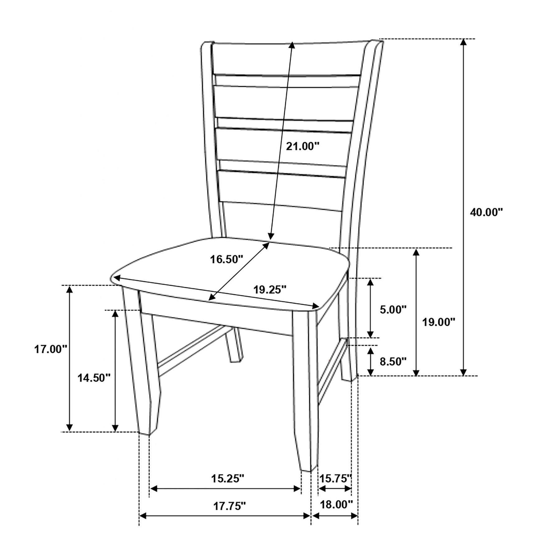 Set configured with 4 chairs only