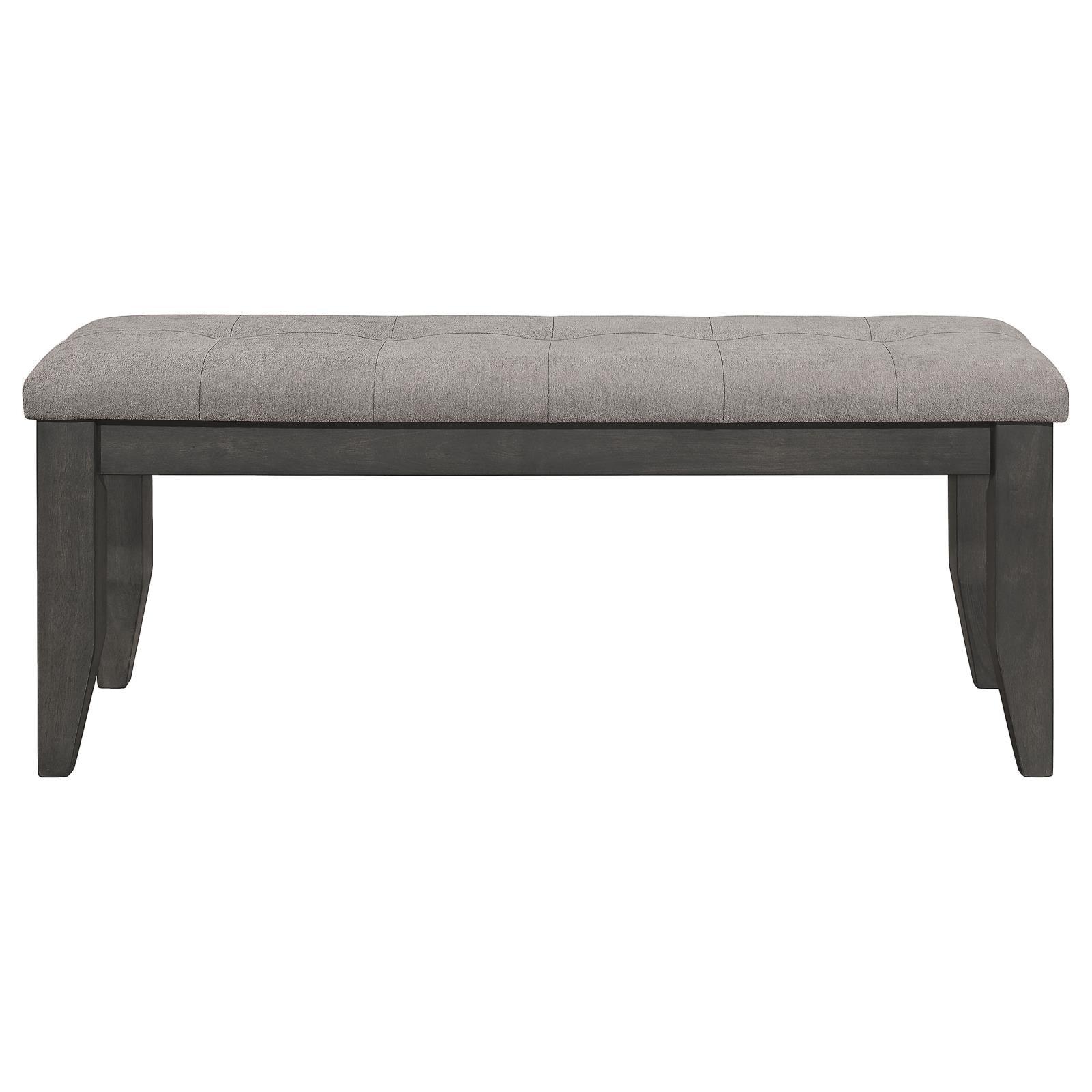 Dalila Grey Upholstered Padded Cushion Bench side leg detail