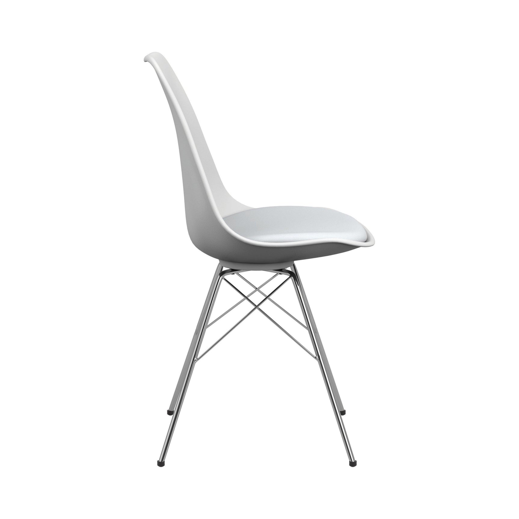 Detail of padded leatherette seat on Juniper Armless Dining Chair